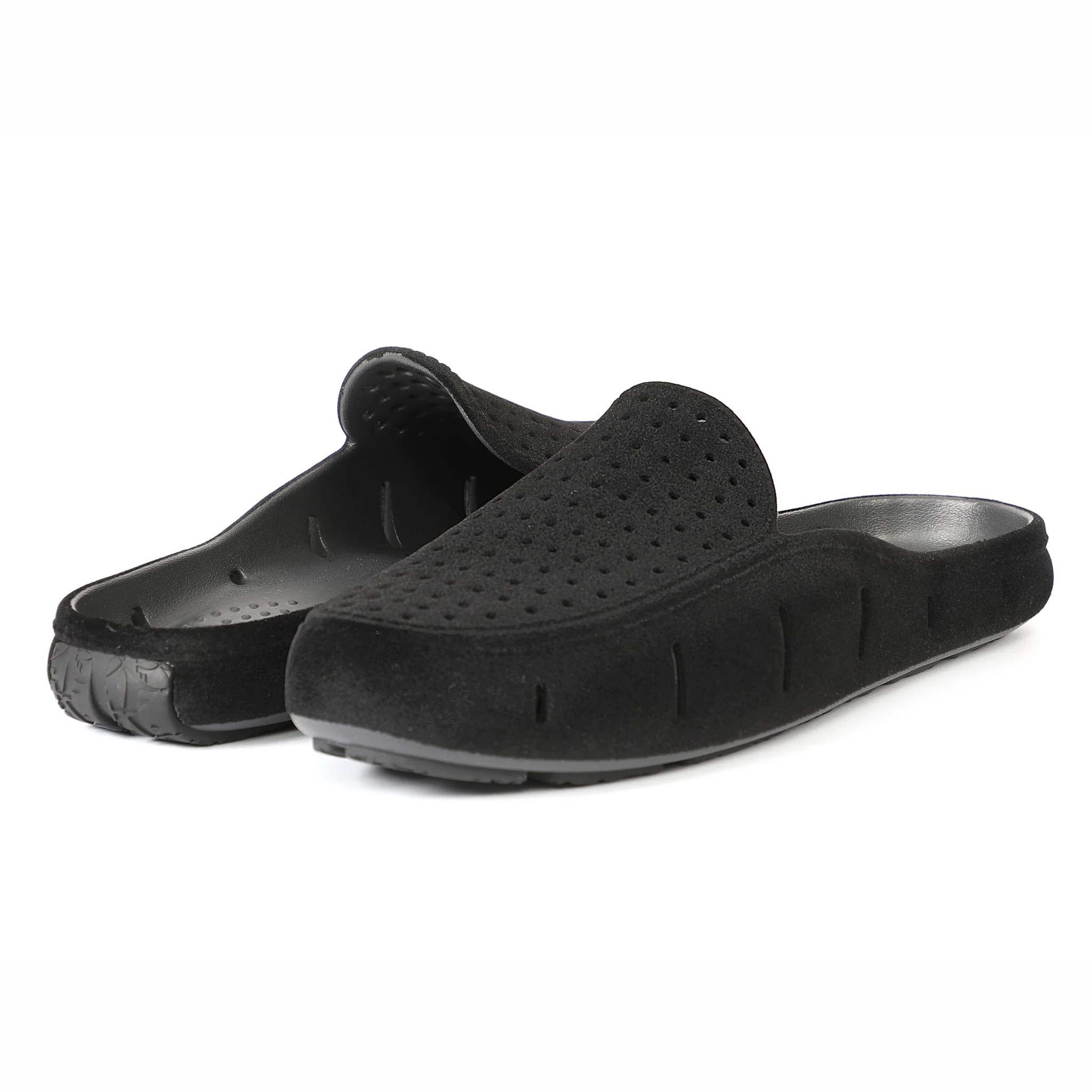 BLACK VEGAN SUEDE SUNSET SLIDE - Image 3