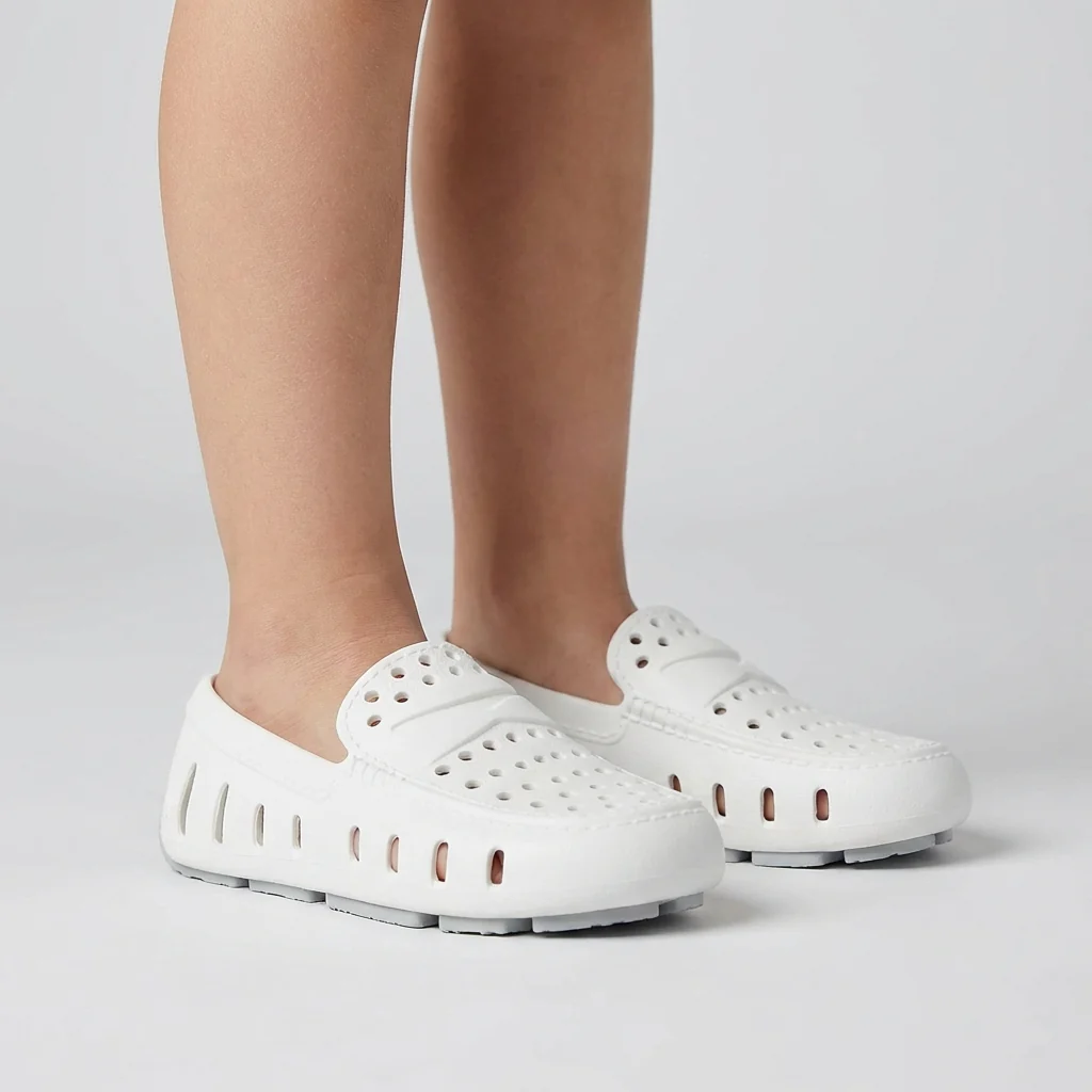 Kids Prodigy Bright White Harbor Mist Gray Loafers - Image 3