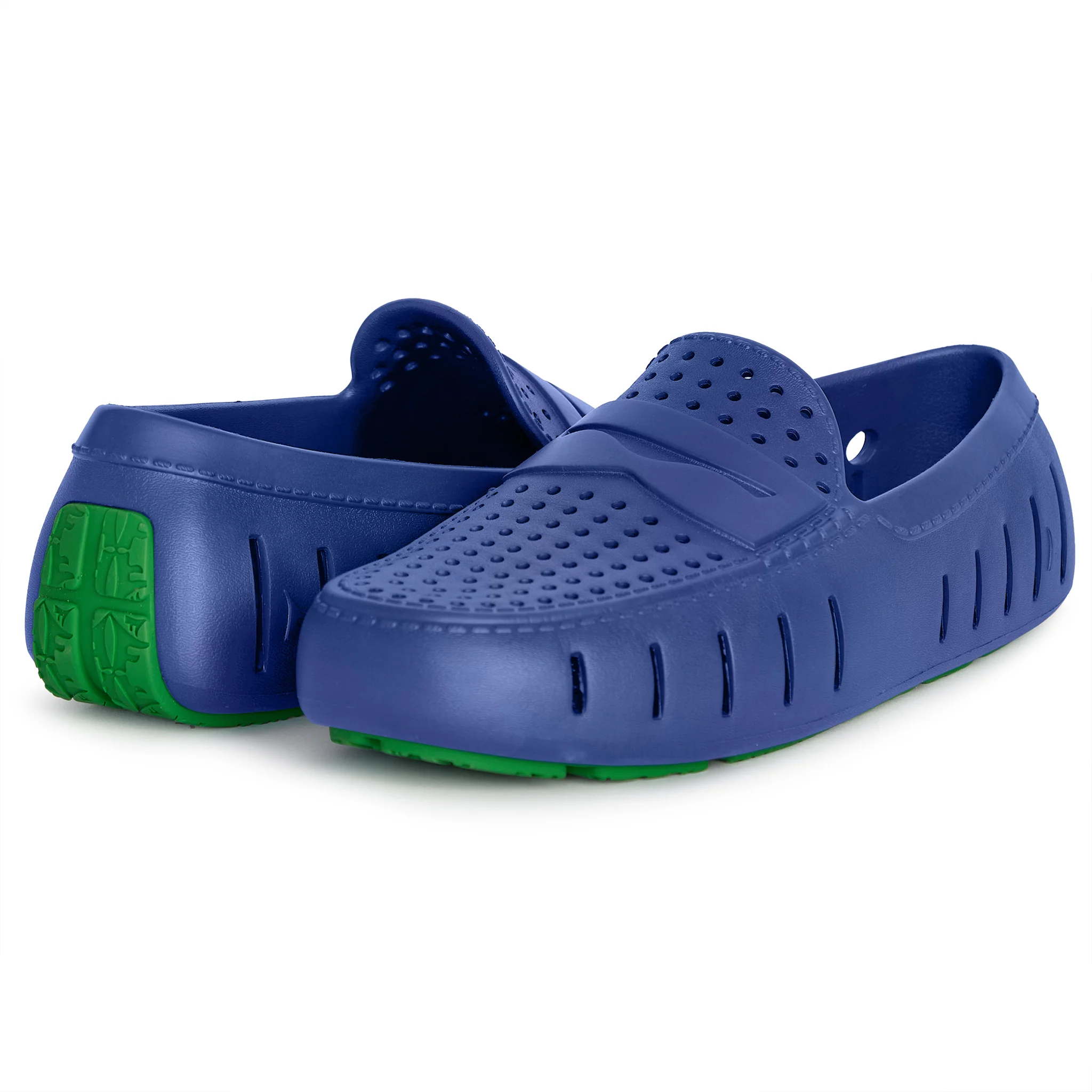 Men's Country Club Navy Peony Turf Green Loafers - Image 3