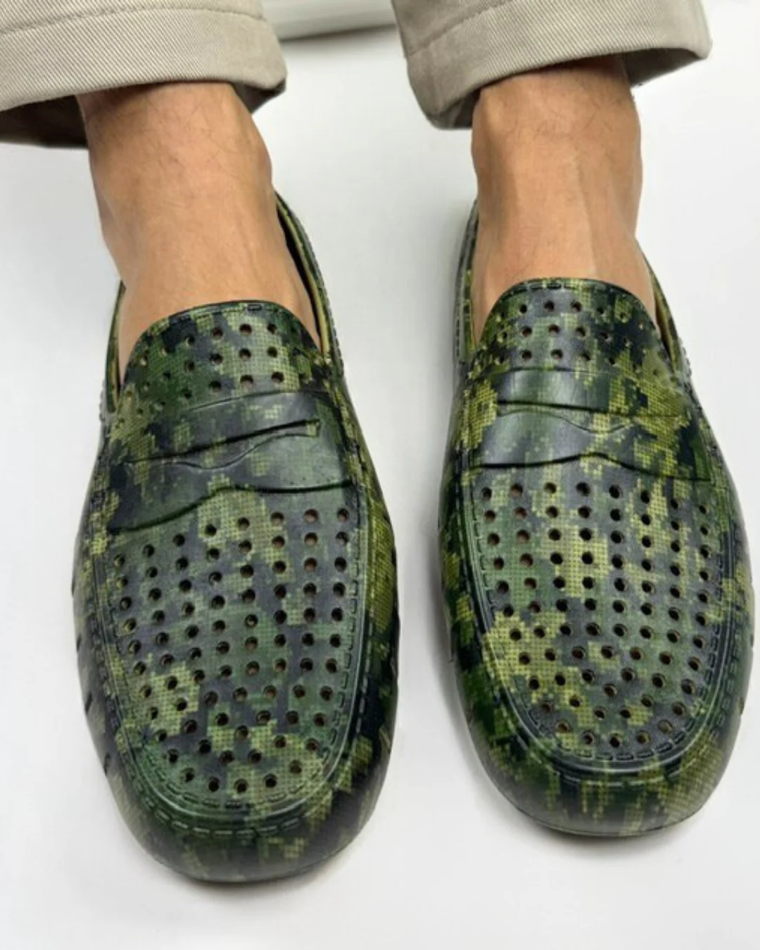 Men's Country Club Camo Olive Loafers - Image 3