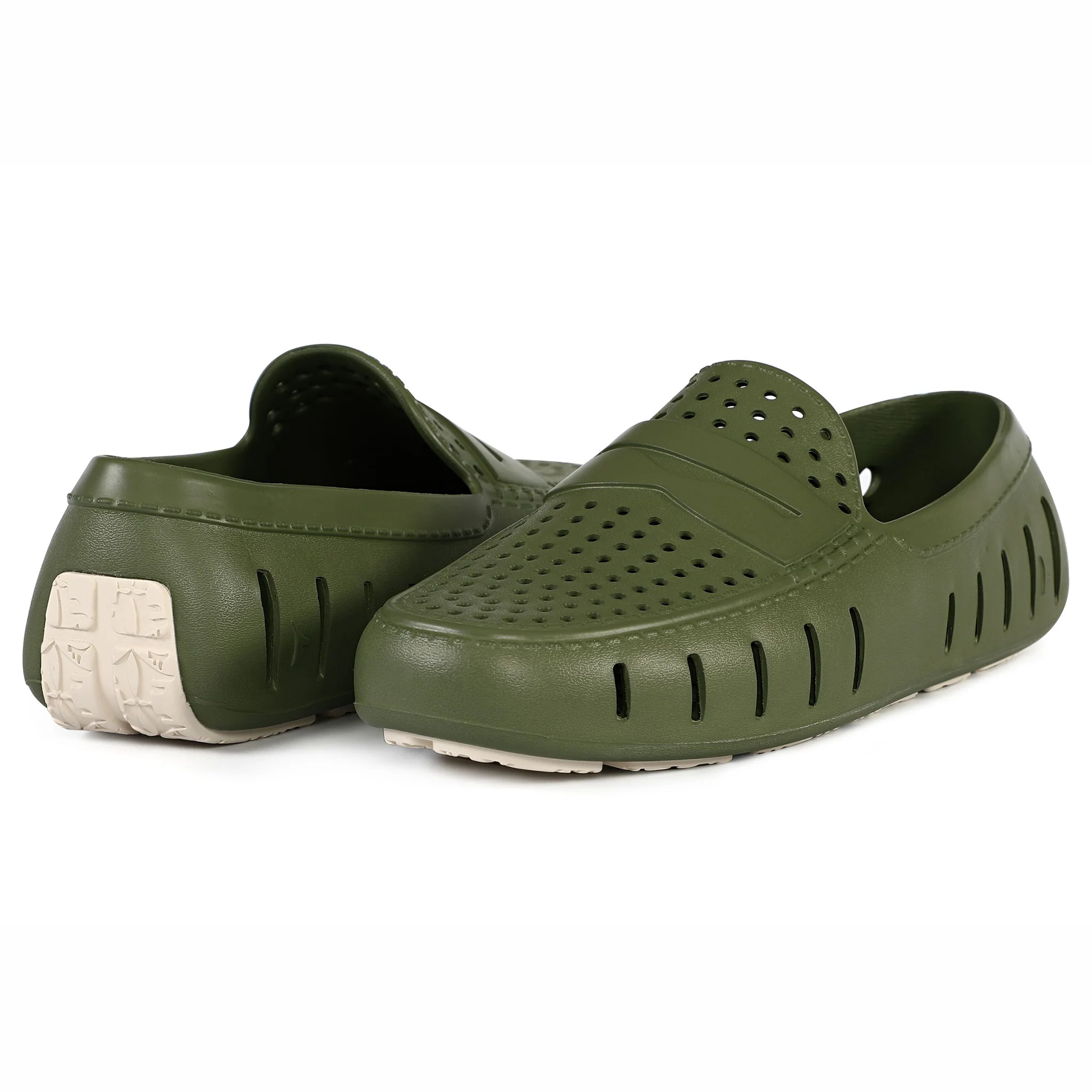 Men's Country Club Chive Green Bright White Loafers - Image 3