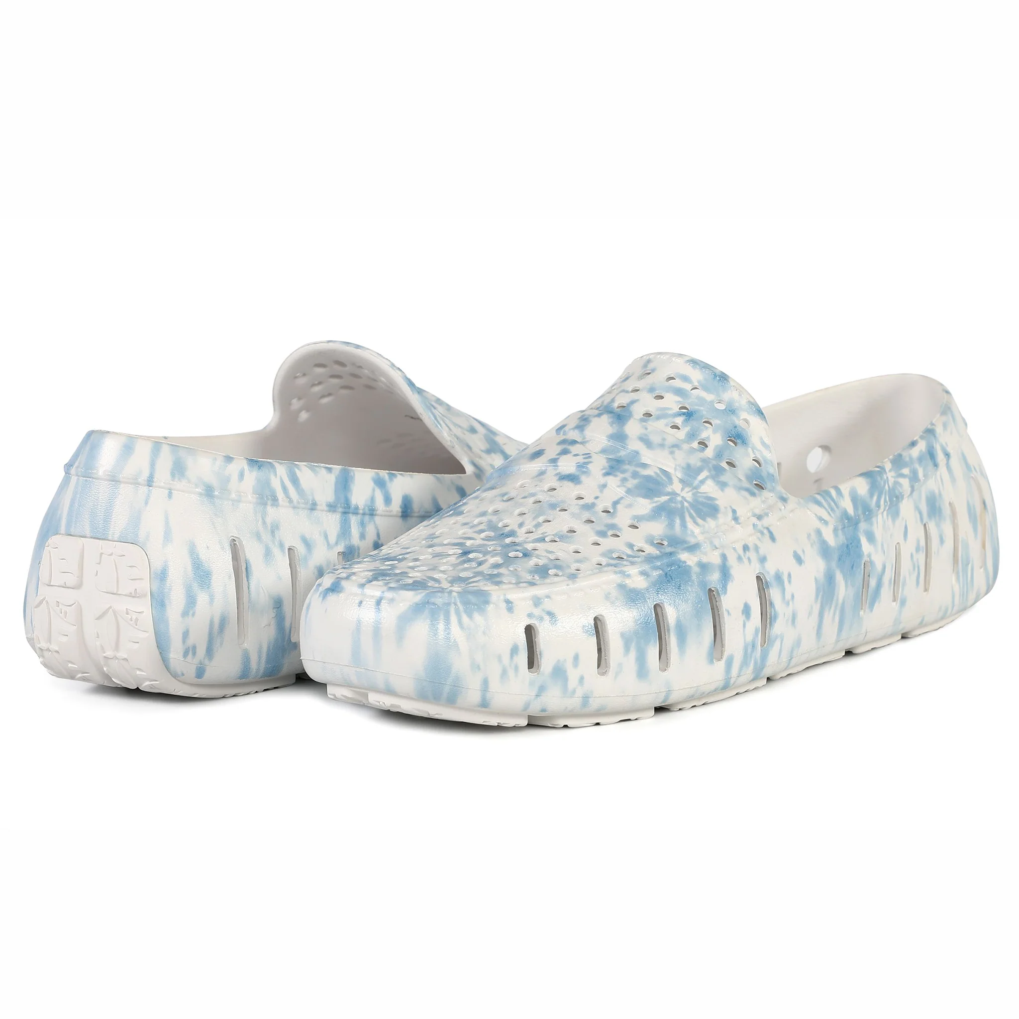Men's Country Club Blue Tie Dye Bright White Loafers - Image 3