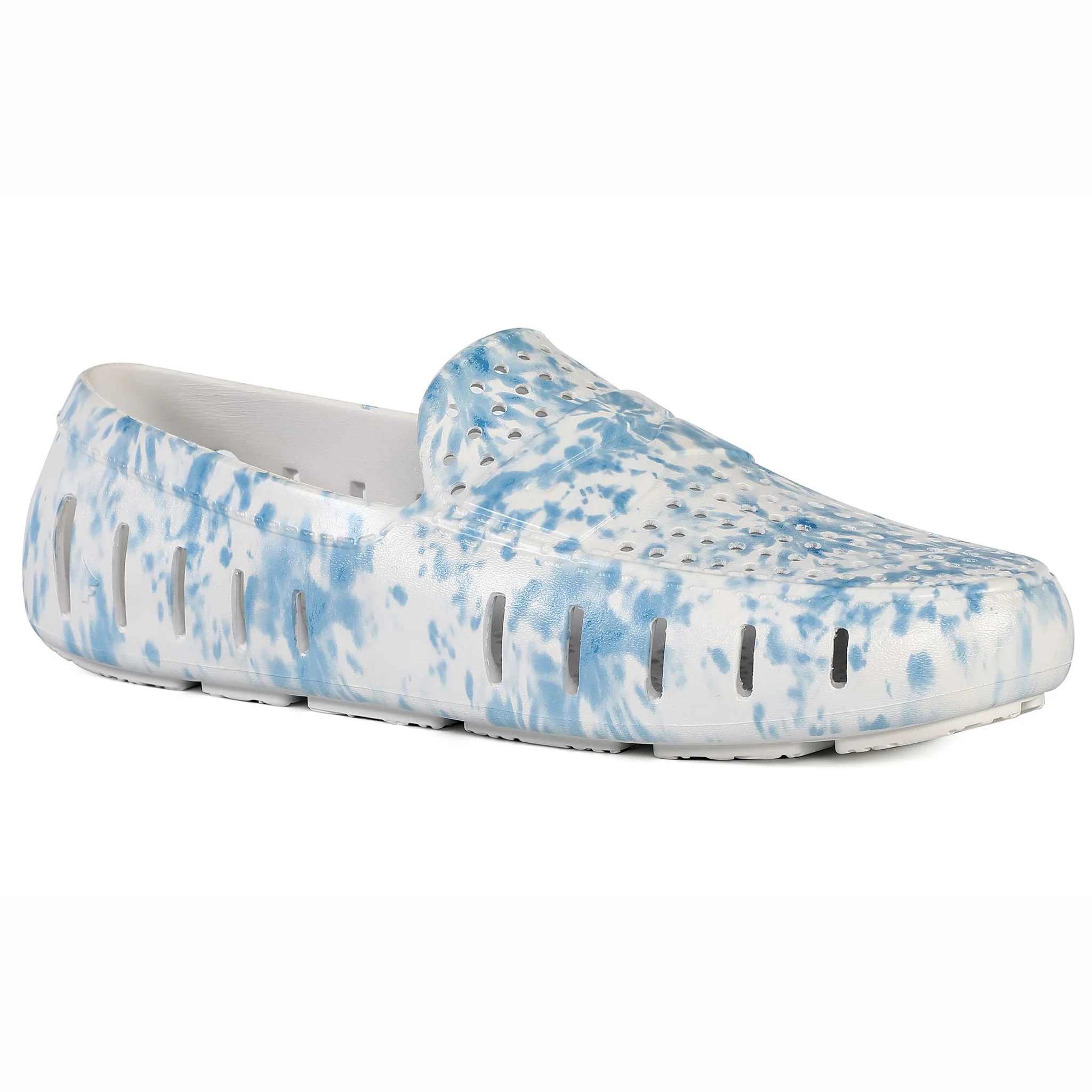 Men's Country Club Blue Tie Dye Bright White Loafers - Image 4
