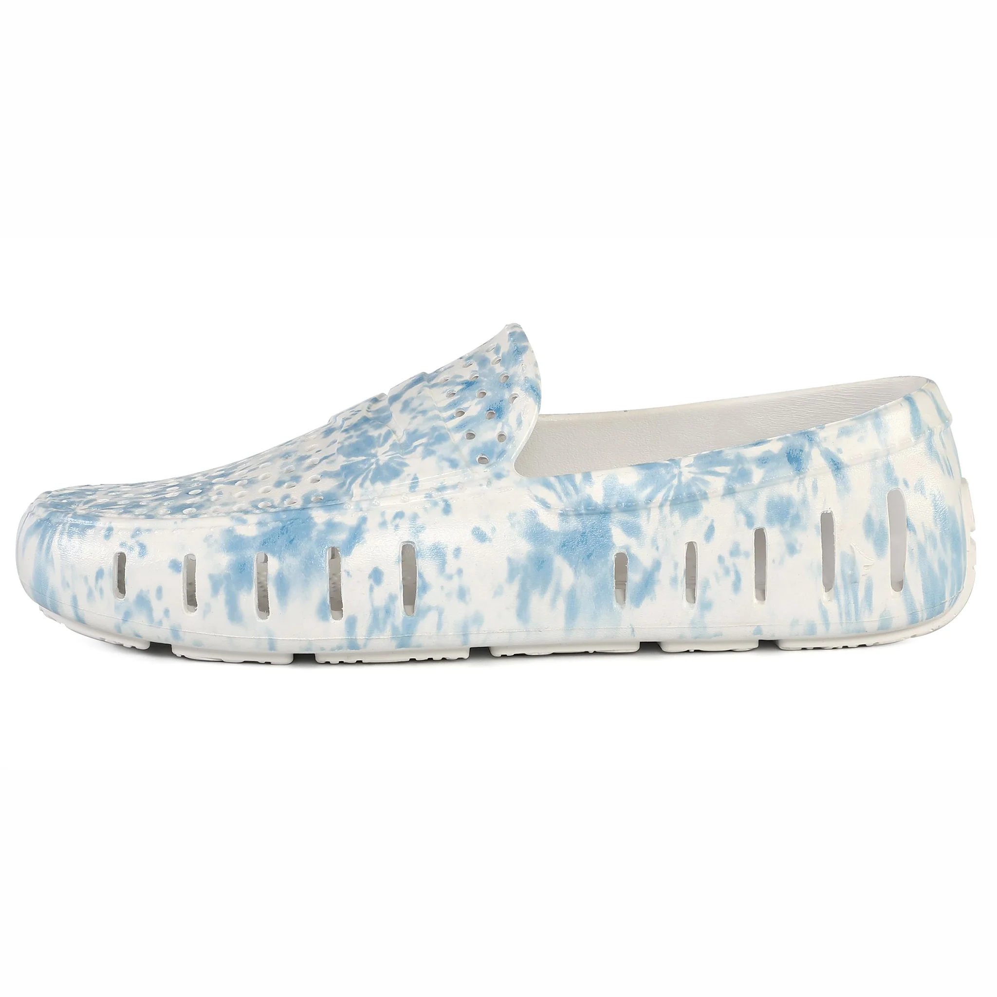 Men's Country Club Blue Tie Dye Bright White Loafers - Image 5