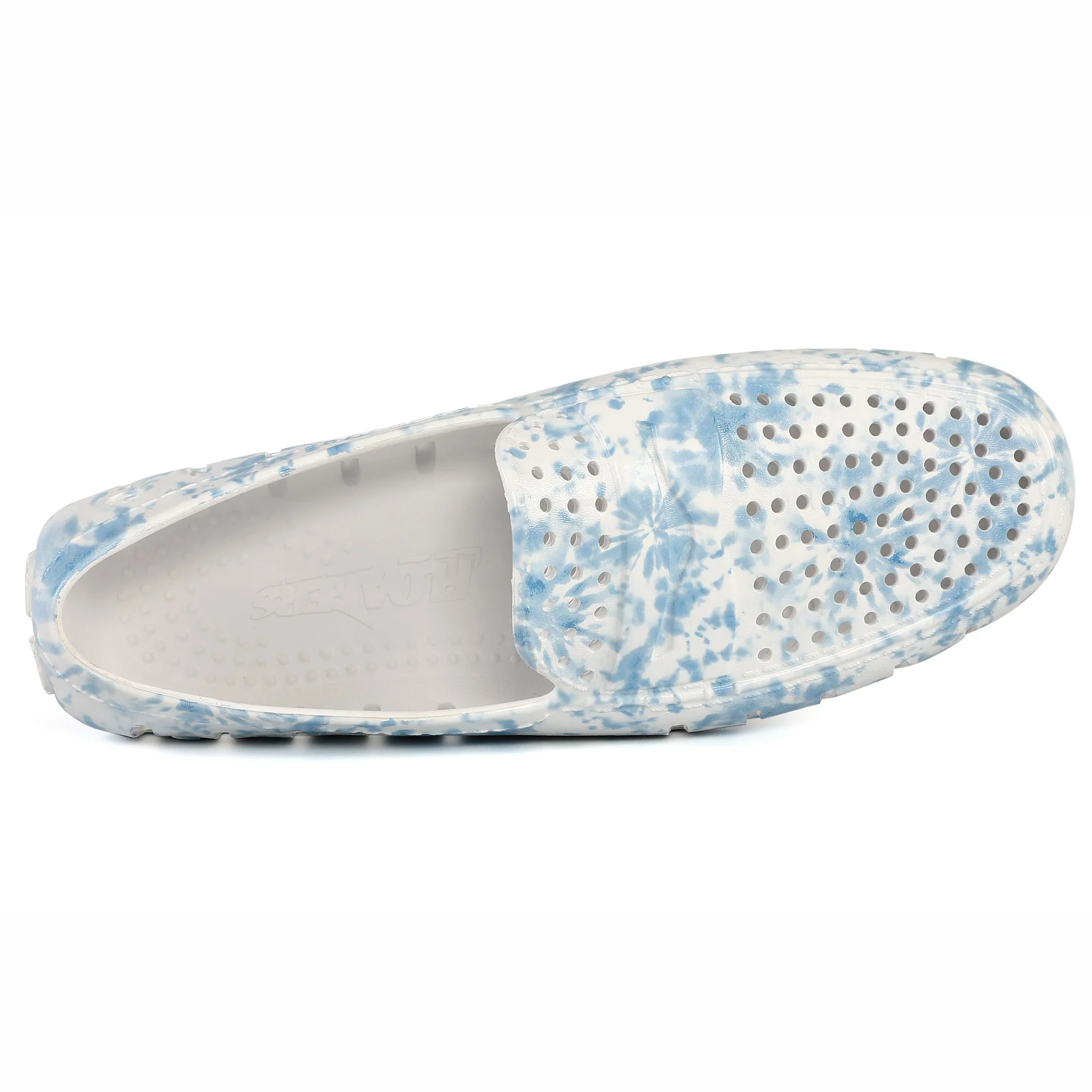 Men's Country Club Blue Tie Dye Bright White Loafers - Image 6