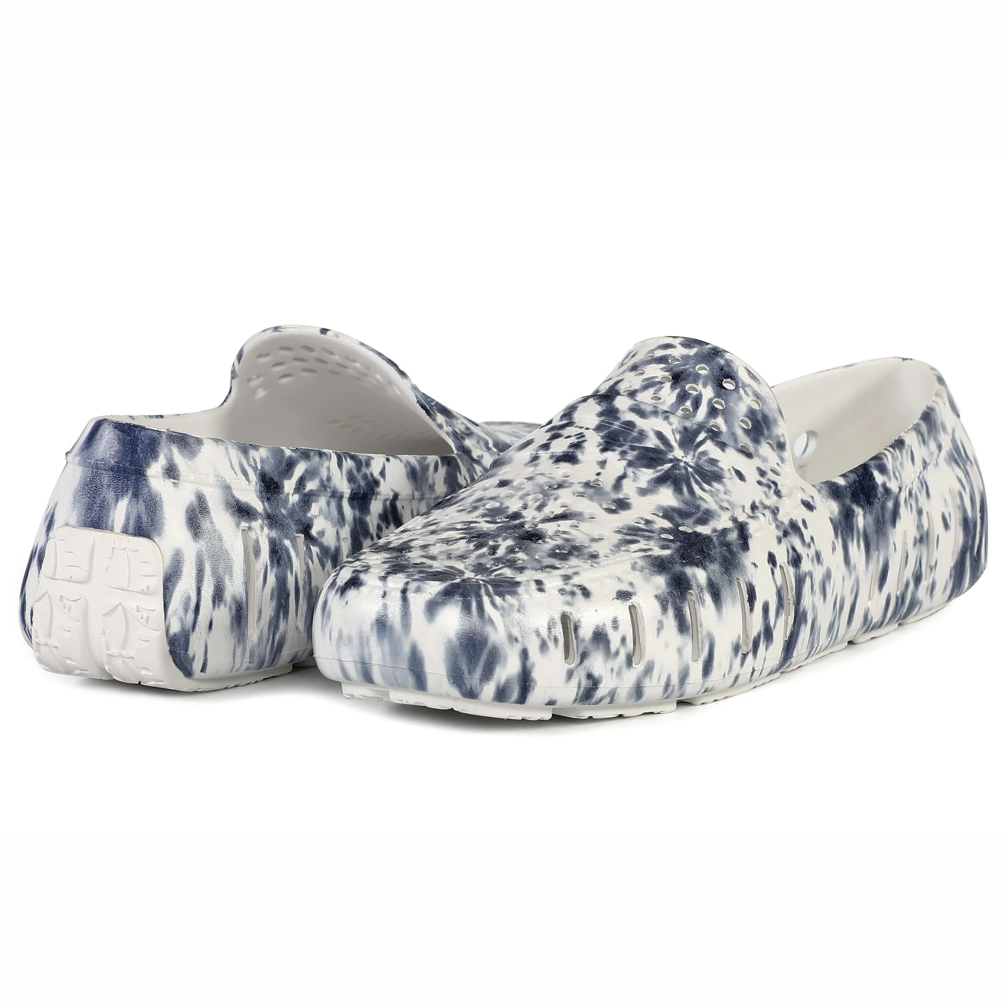 Men's Country Club Navy Tie Dye Bright White Loafers - Image 3
