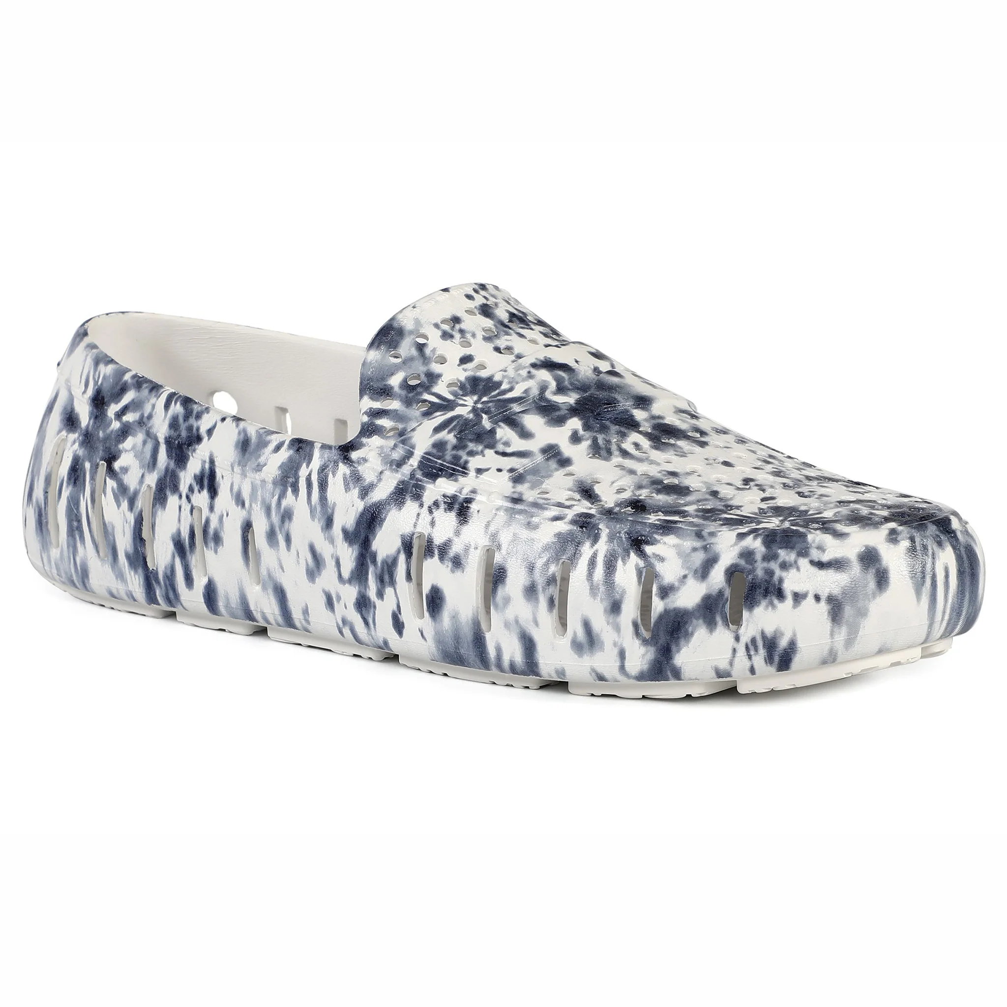 Men's Country Club Navy Tie Dye Bright White Loafers - Image 4