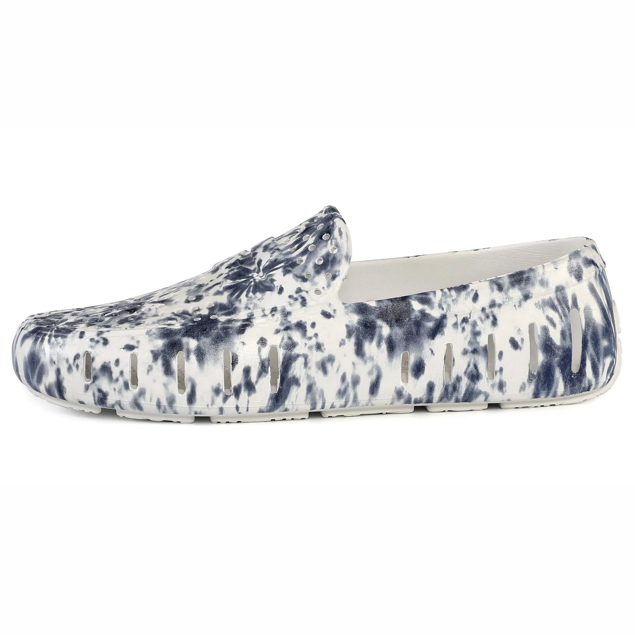 Men's Country Club Navy Tie Dye Bright White Loafers - Image 5
