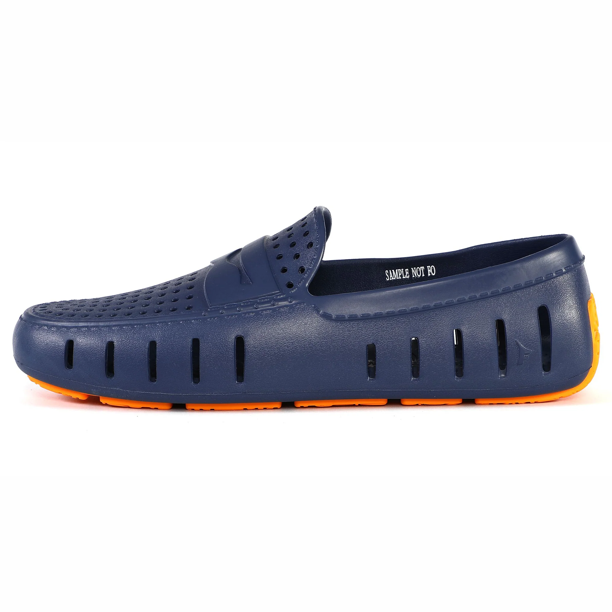 Men's Country Club Navy Peony Flame Orange Loafers - Image 6