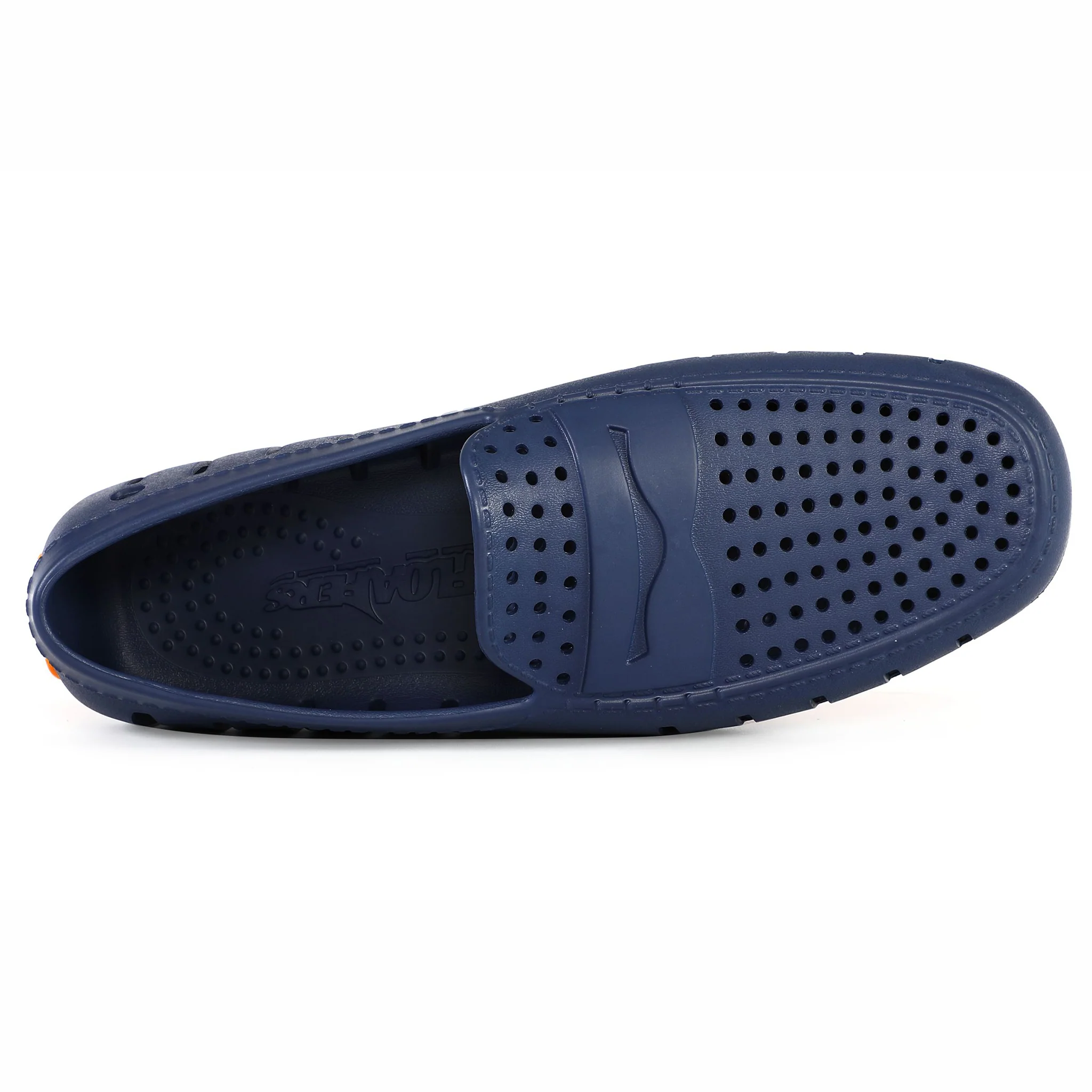 Men's Country Club Navy Peony Flame Orange Loafers - Image 7