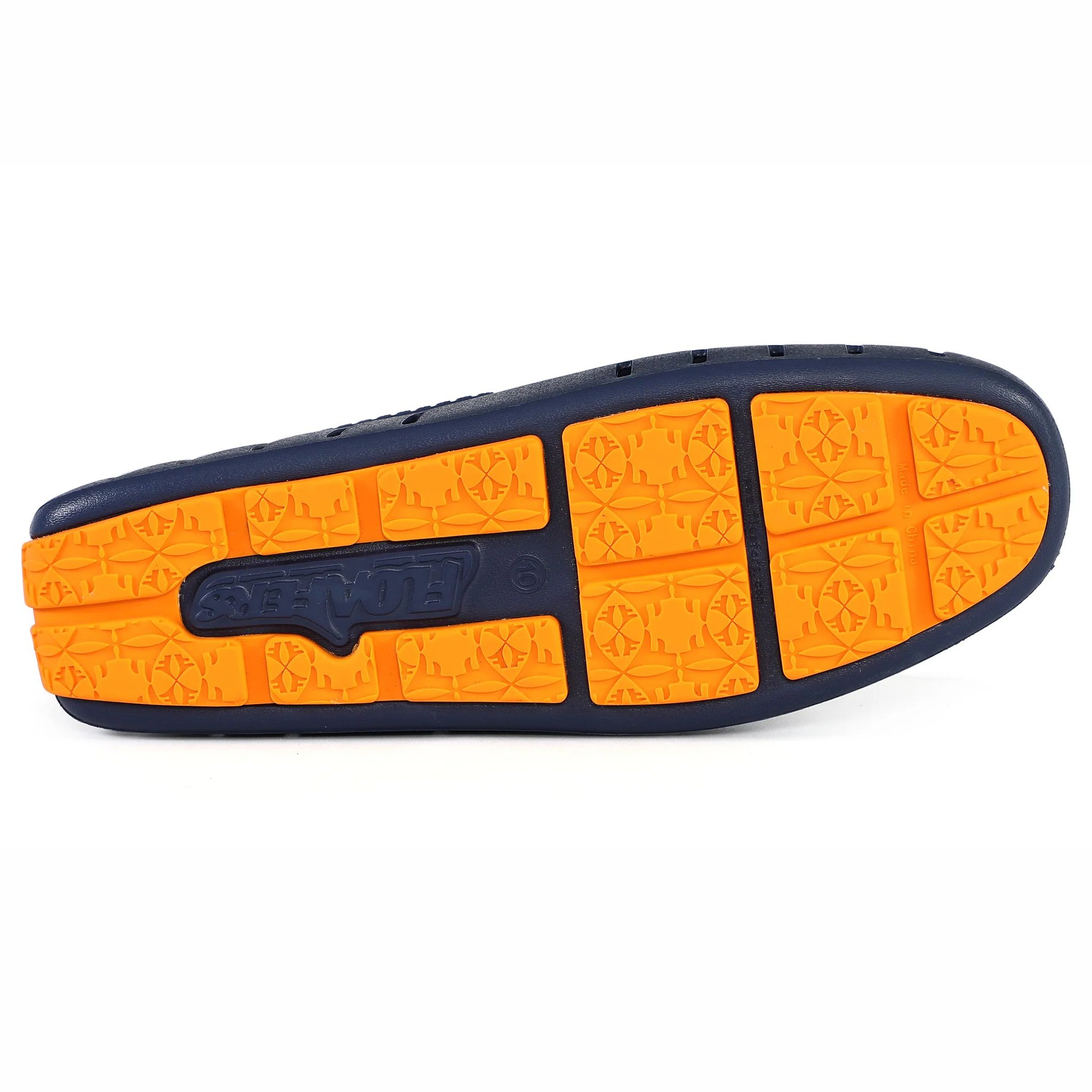 Men's Country Club Navy Peony Flame Orange Loafers - Image 9