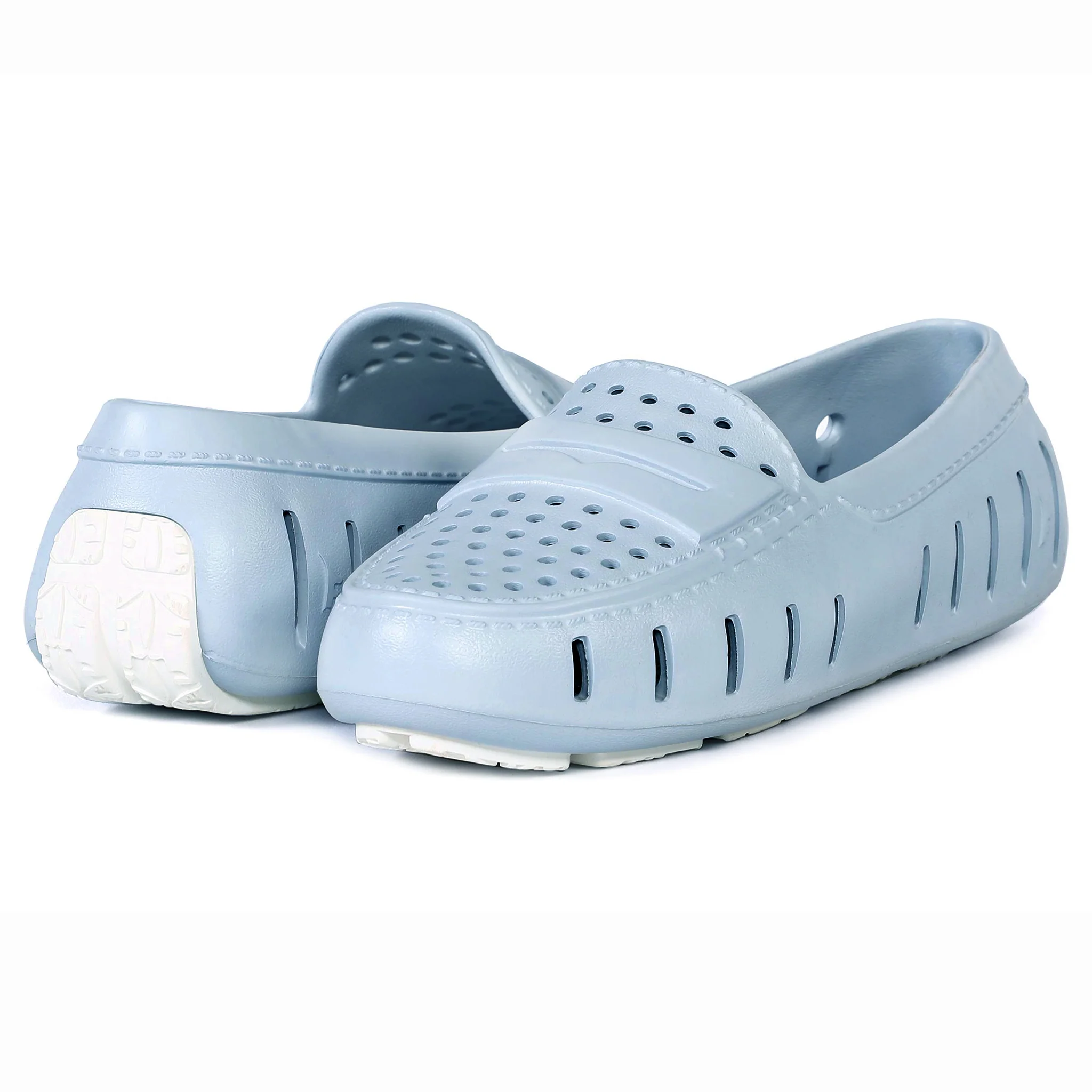 Women's Posh Powder Blue Bright White Loafers - Image 5