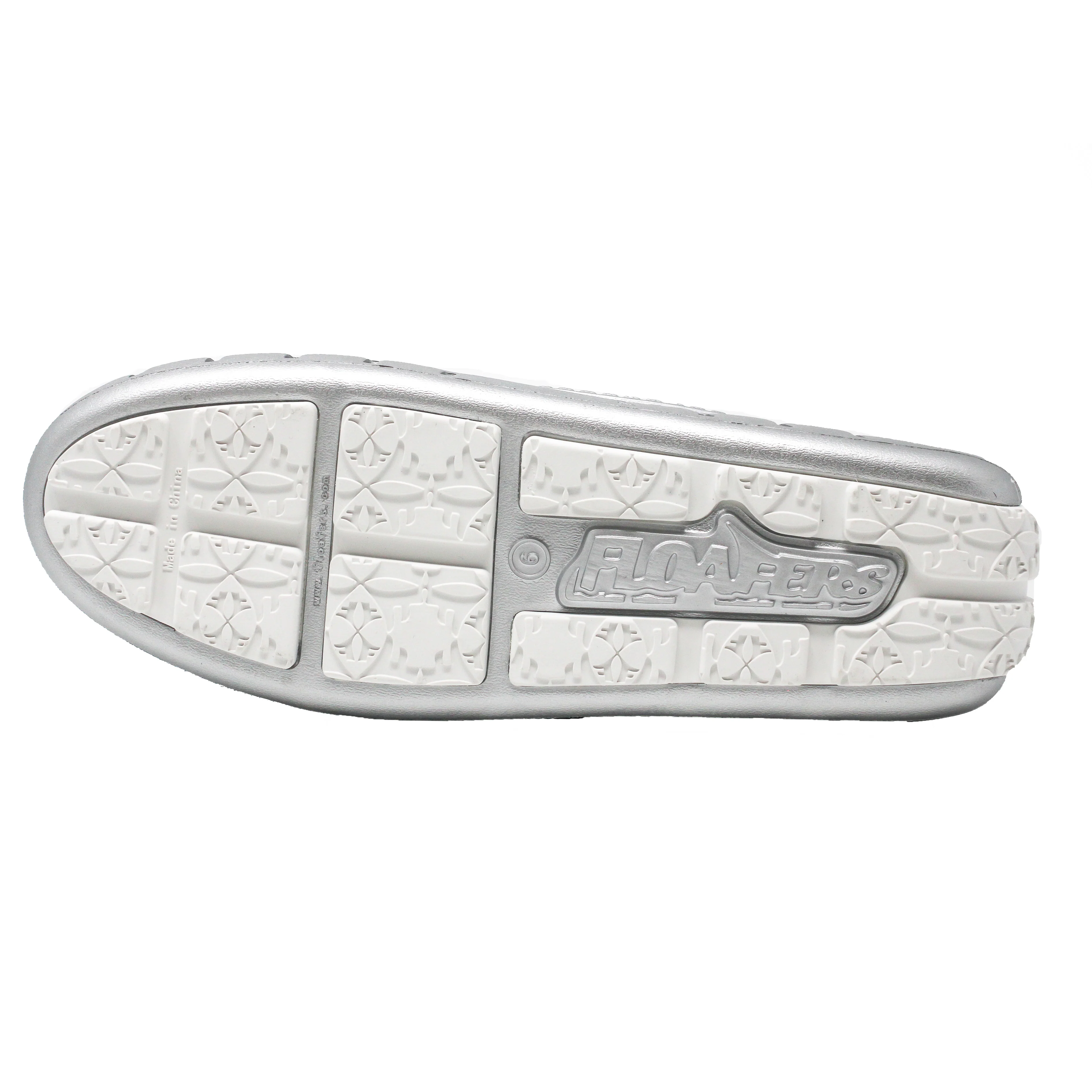 Women's Posh Silver Bright White Metallic Loafers - Image 3