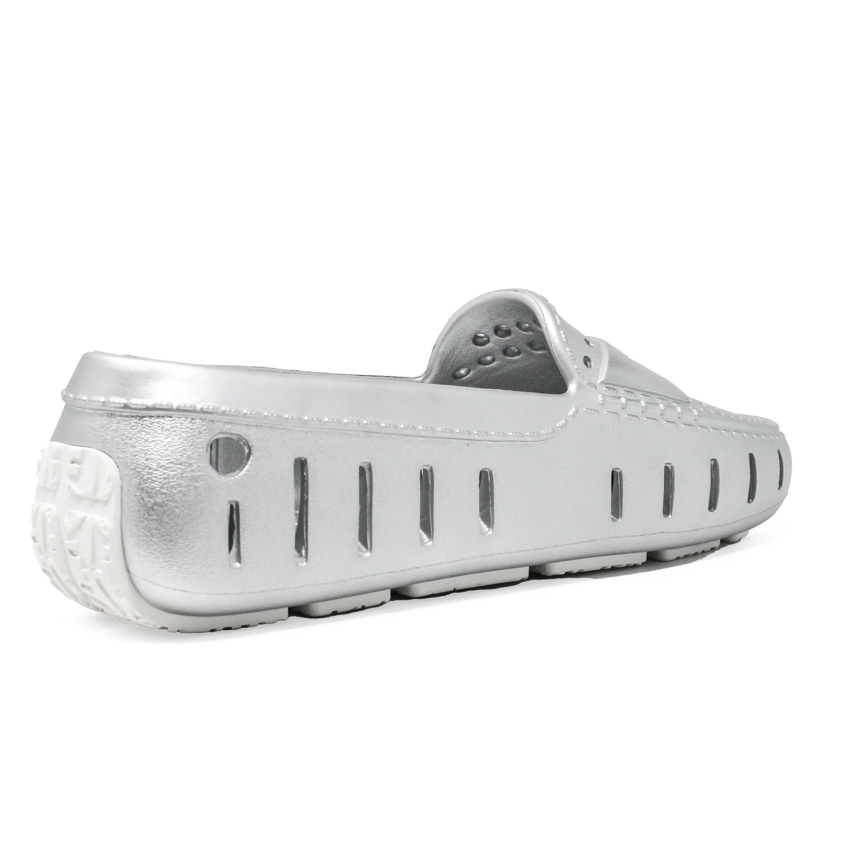 Women's Posh Silver Bright White Metallic Loafers - Image 4