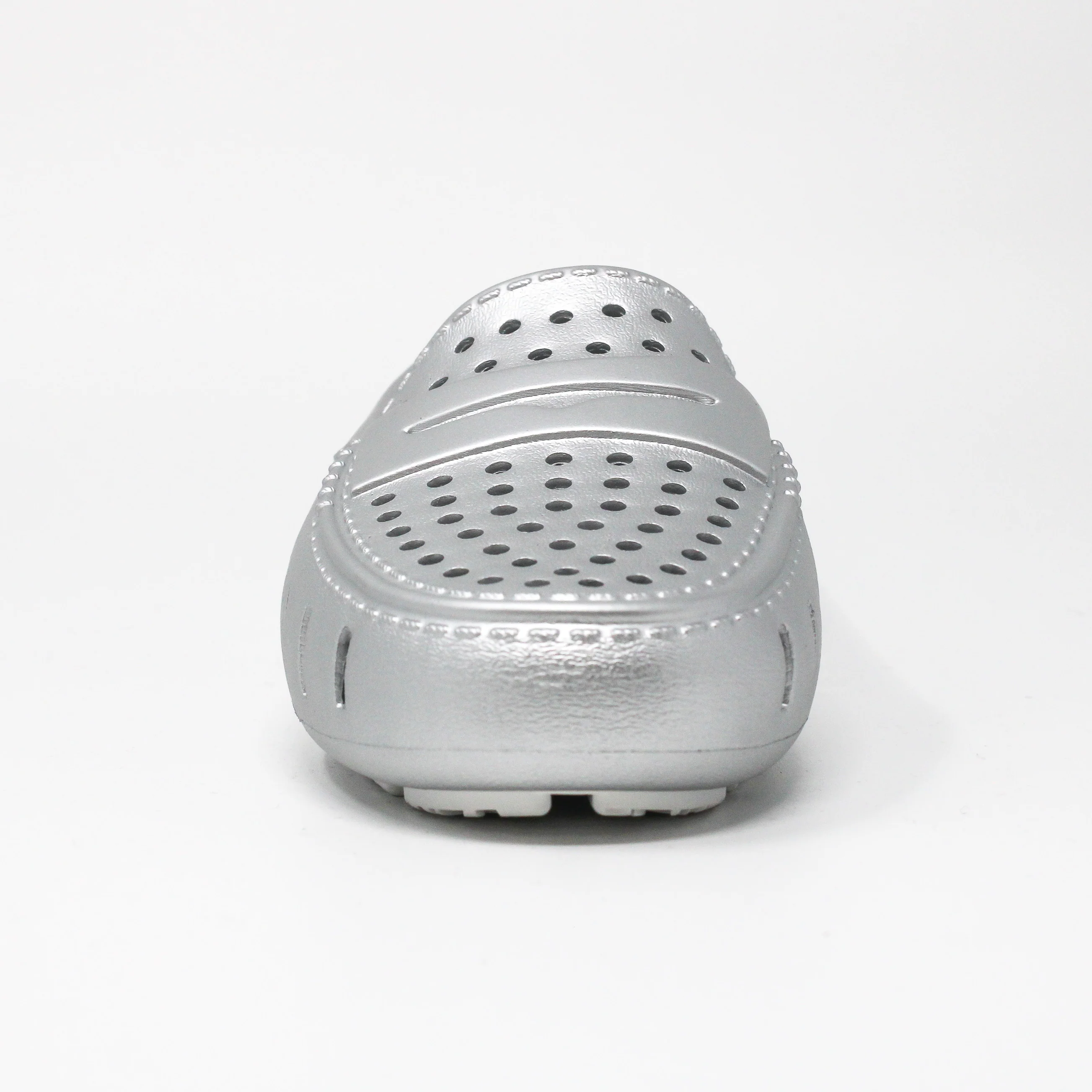 Women's Posh Silver Bright White Metallic Loafers - Image 5