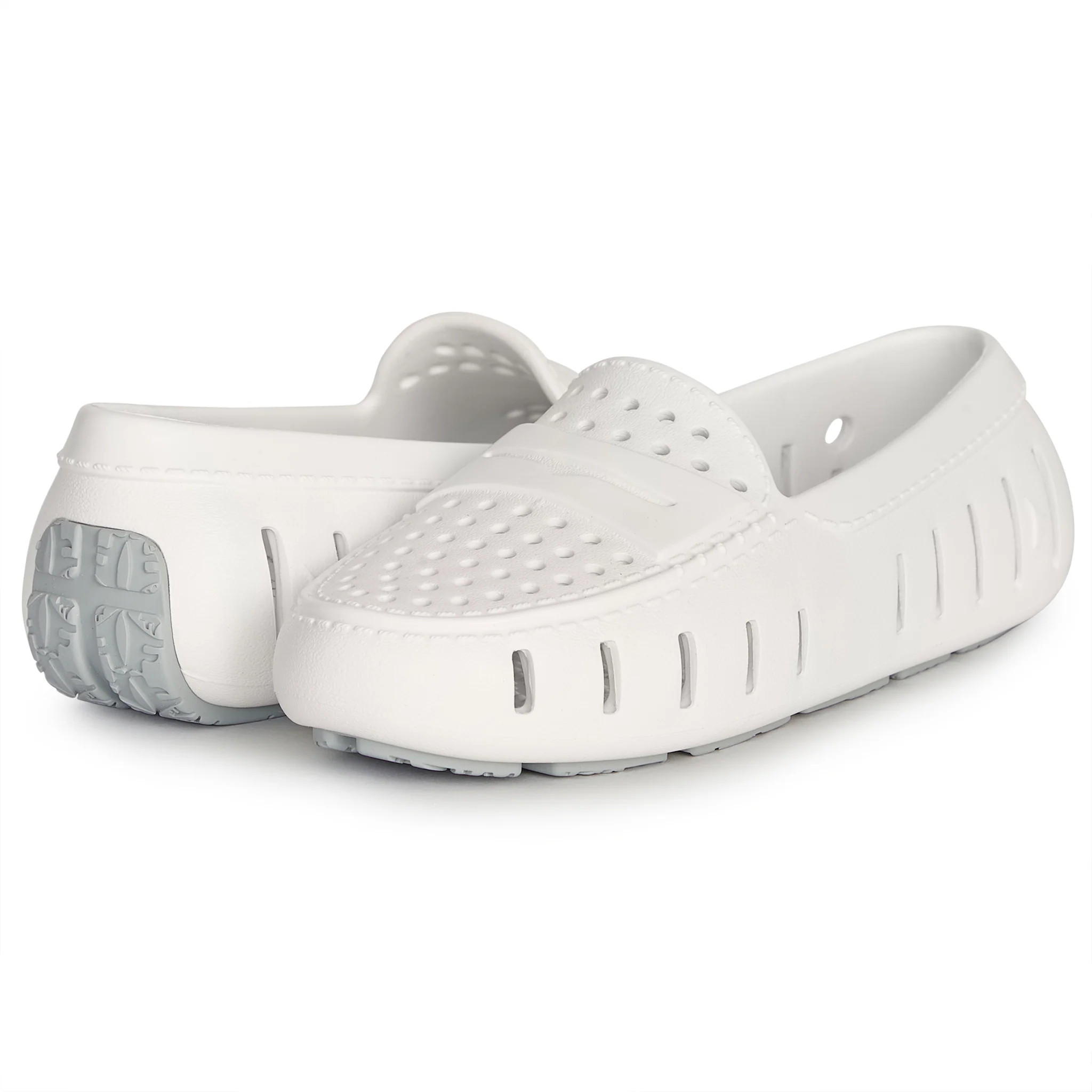Women's Posh Bright White Harbor Mist Gray Loafers - Image 4