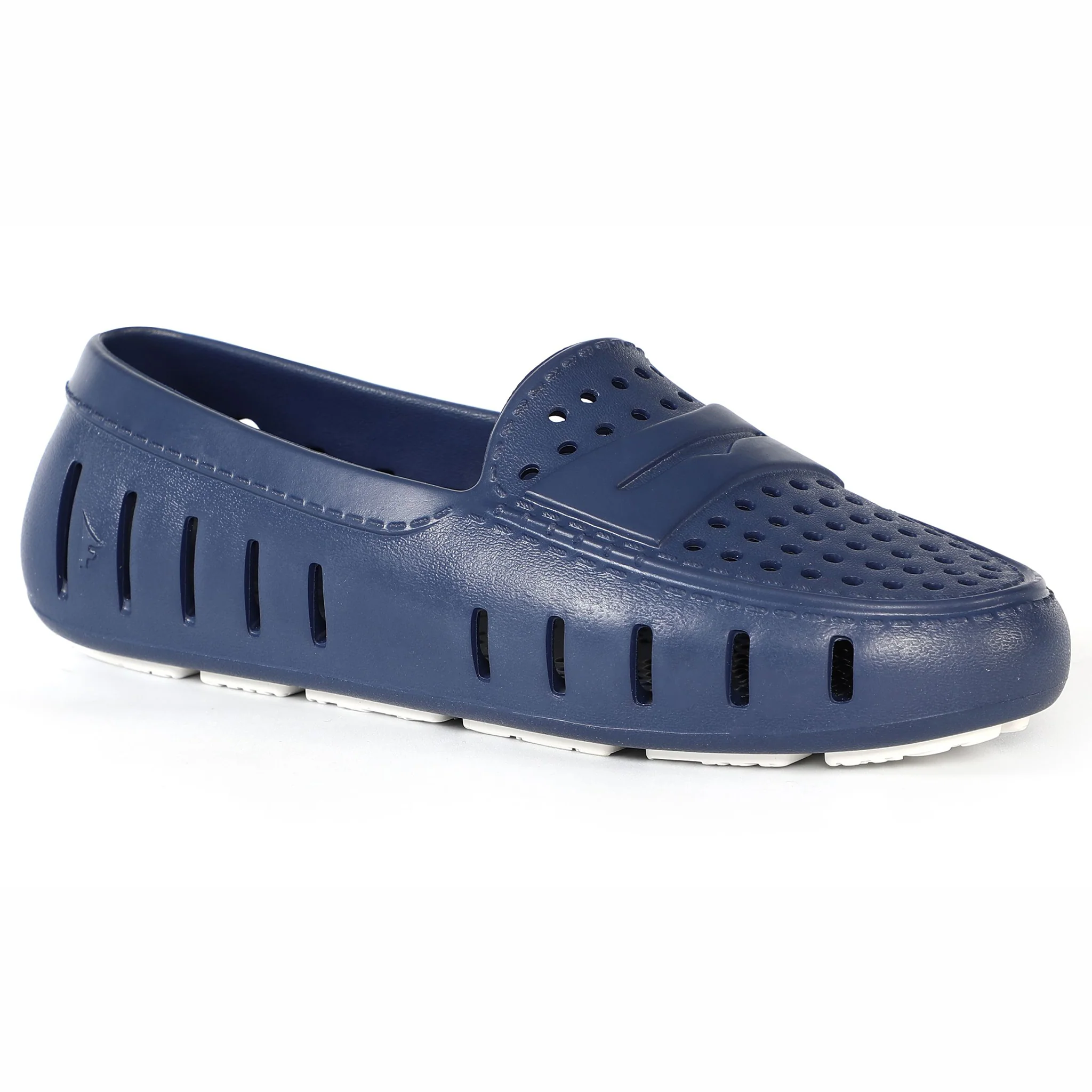 Women's Posh Navy Peony Bright White Loafers - Image 5