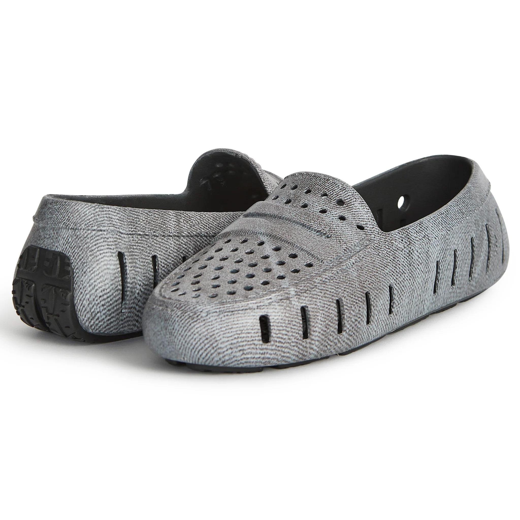 Women's Posh Black Denim Print Loafers - Image 4