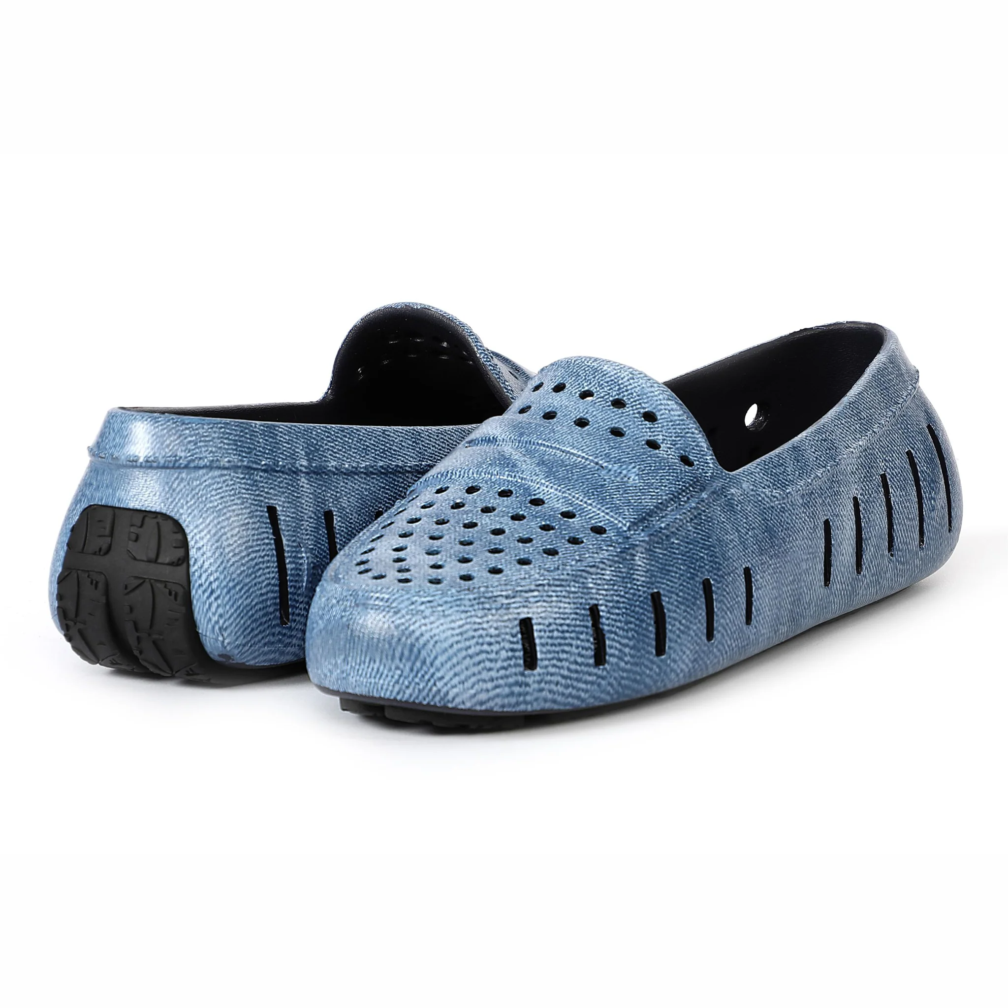 Women's Posh Blue Denim Print Loafers - Image 3