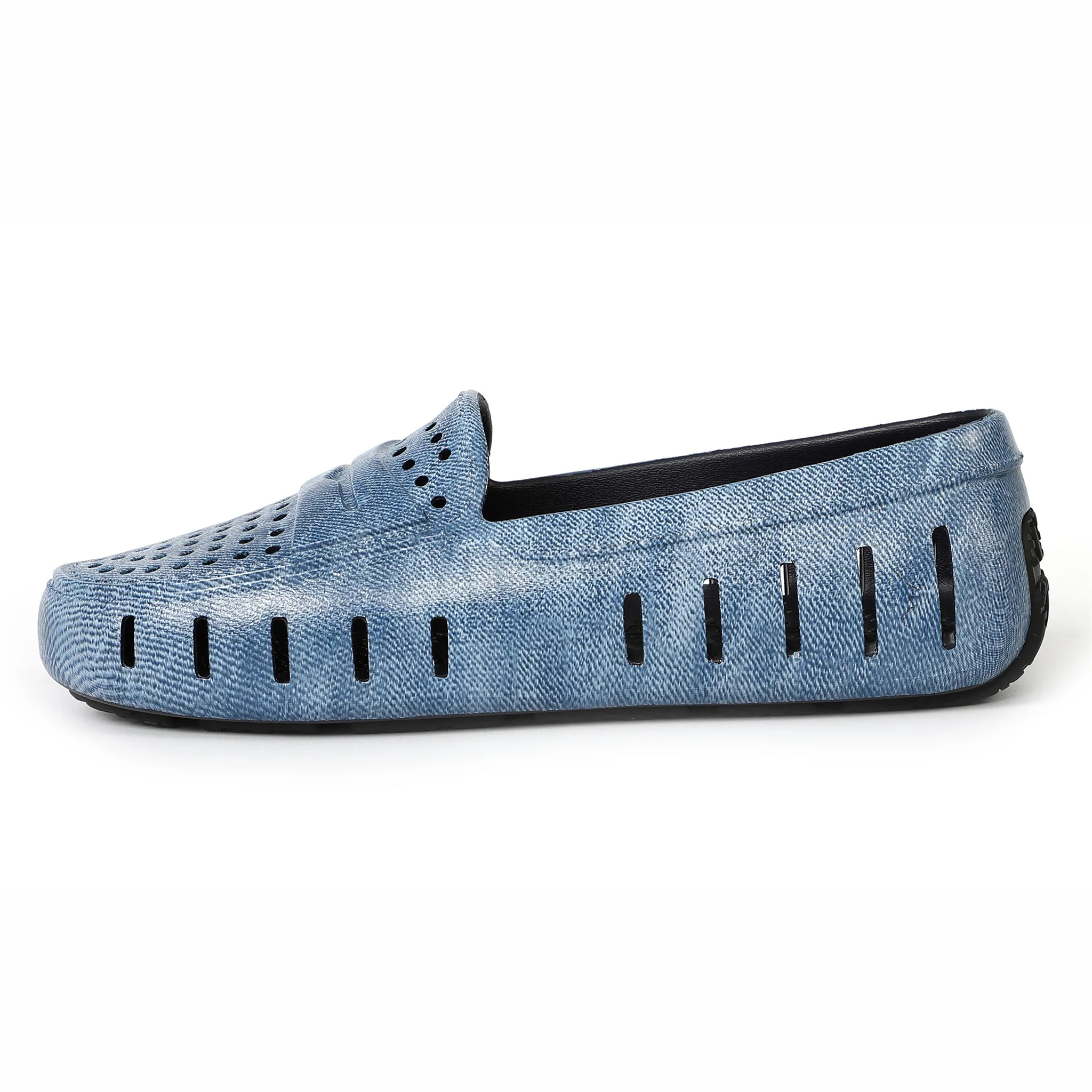 Women's Posh Blue Denim Print Loafers - Image 5