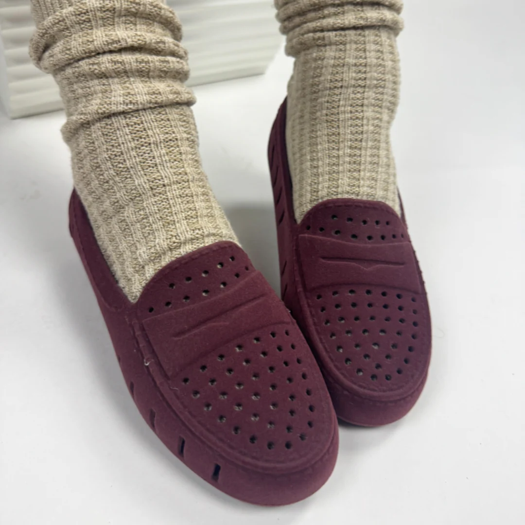 Women's Posh Burgundy Suede Loafers - Image 3