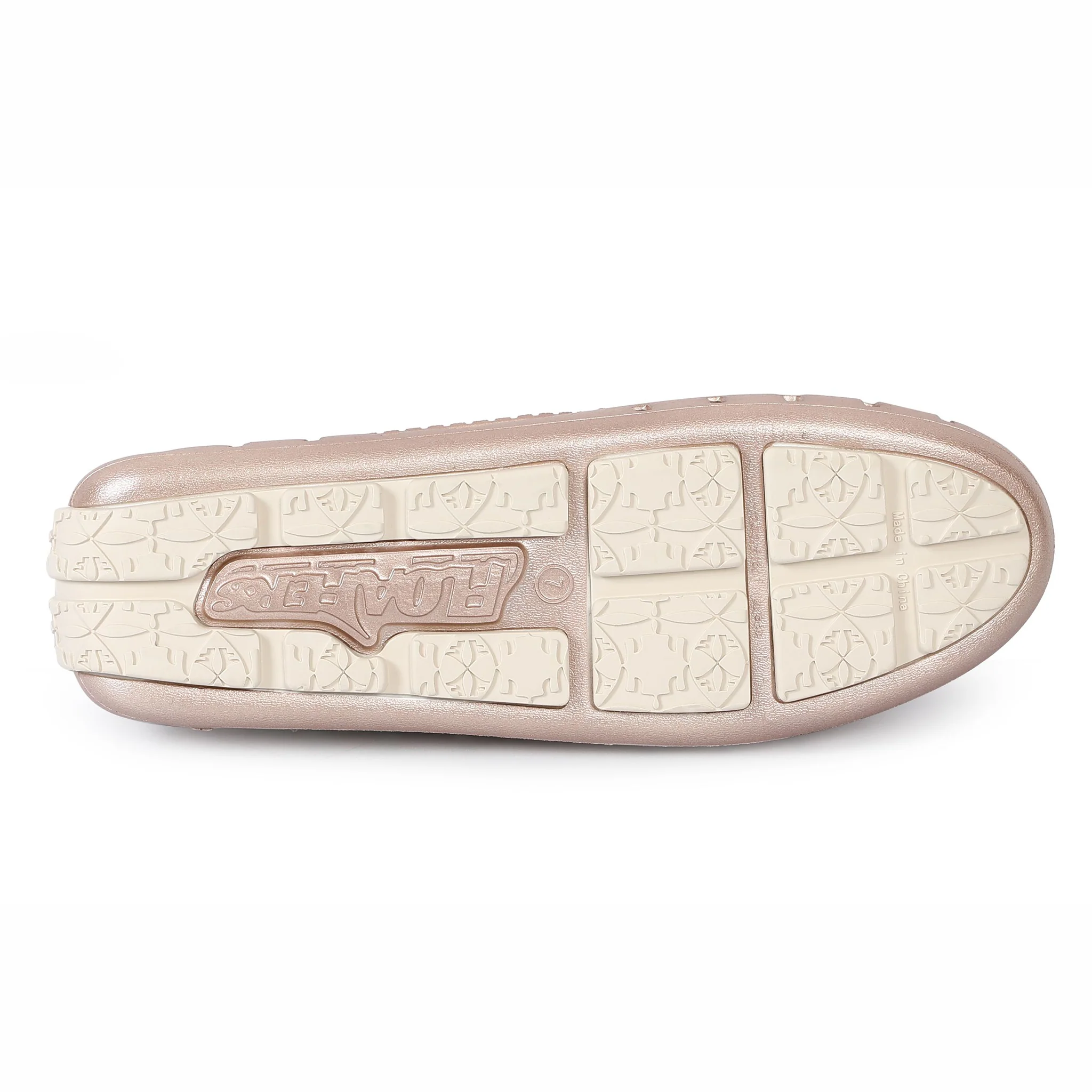 Women's Posh Rose Gold Cream Metallic Loafers - Image 7