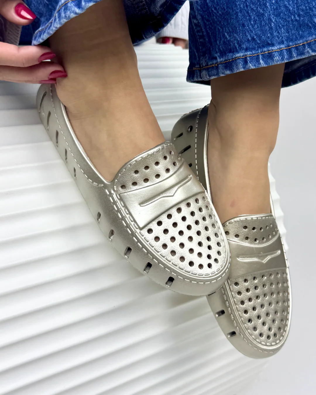 WHITE GOLD/CREAM POSH METALLIC - FINAL SALE - Image 3