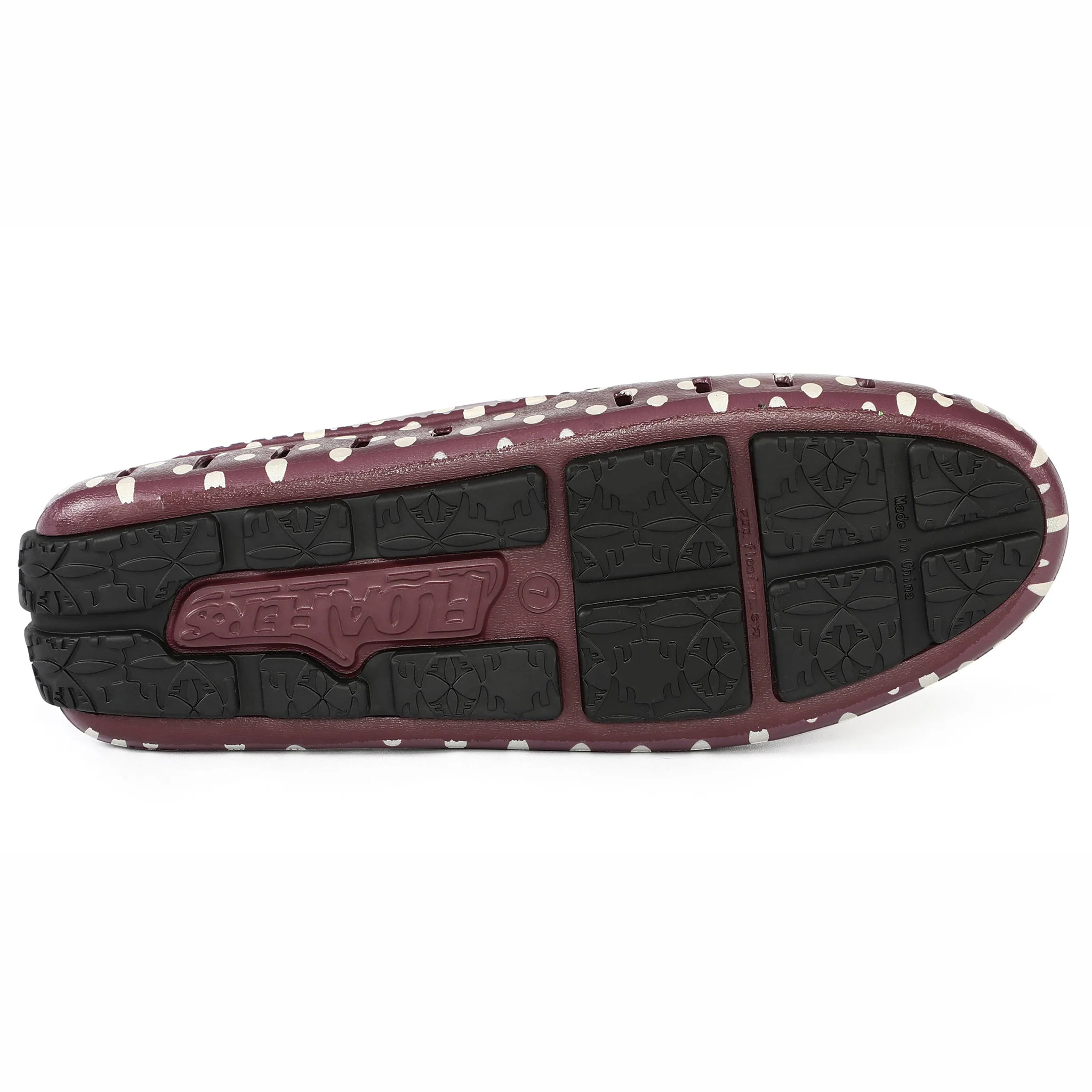 Women's Posh Burgundy Dots Print Loafers - Image 8