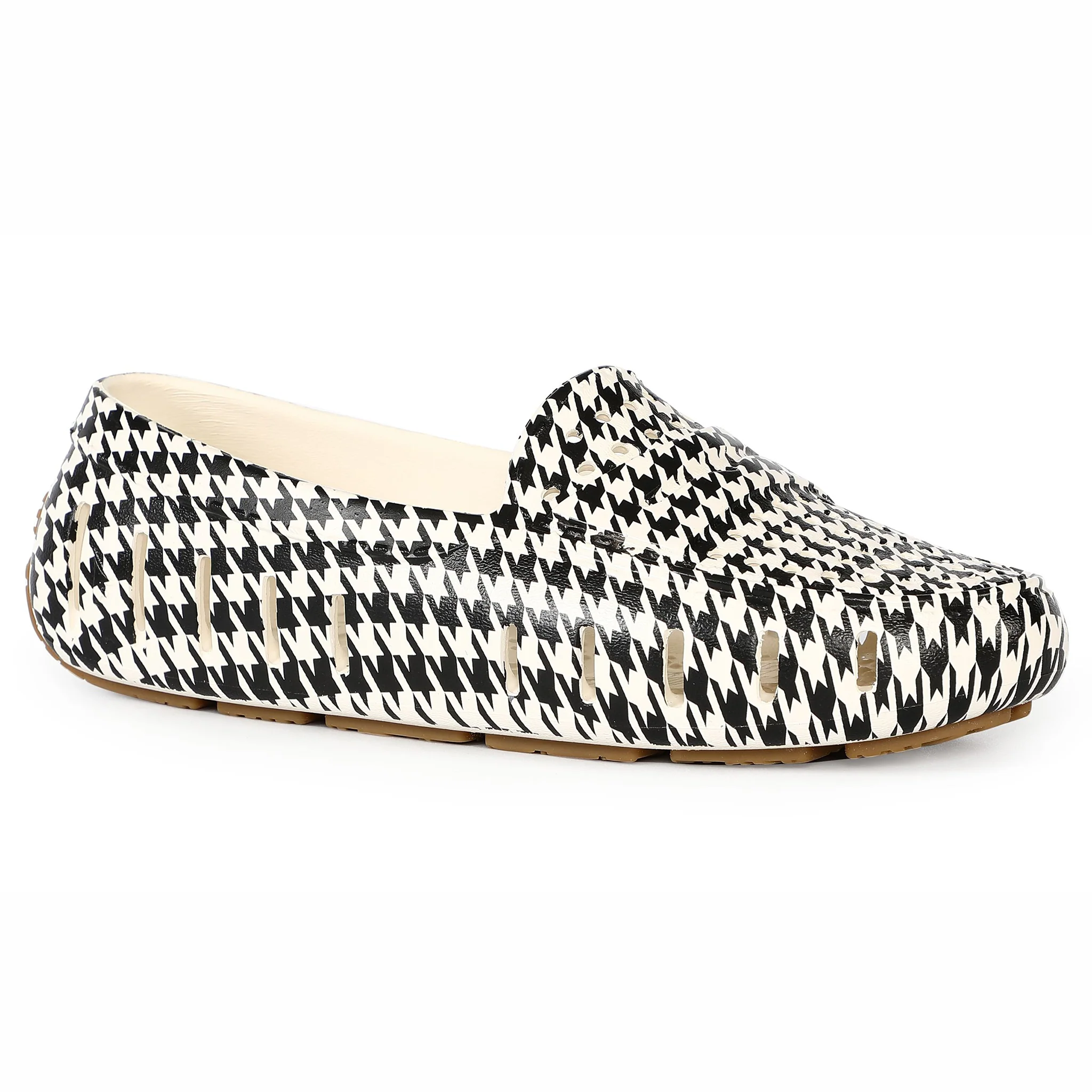 Women's Posh Black Cream Houndstooth Print Loafers - Image 5