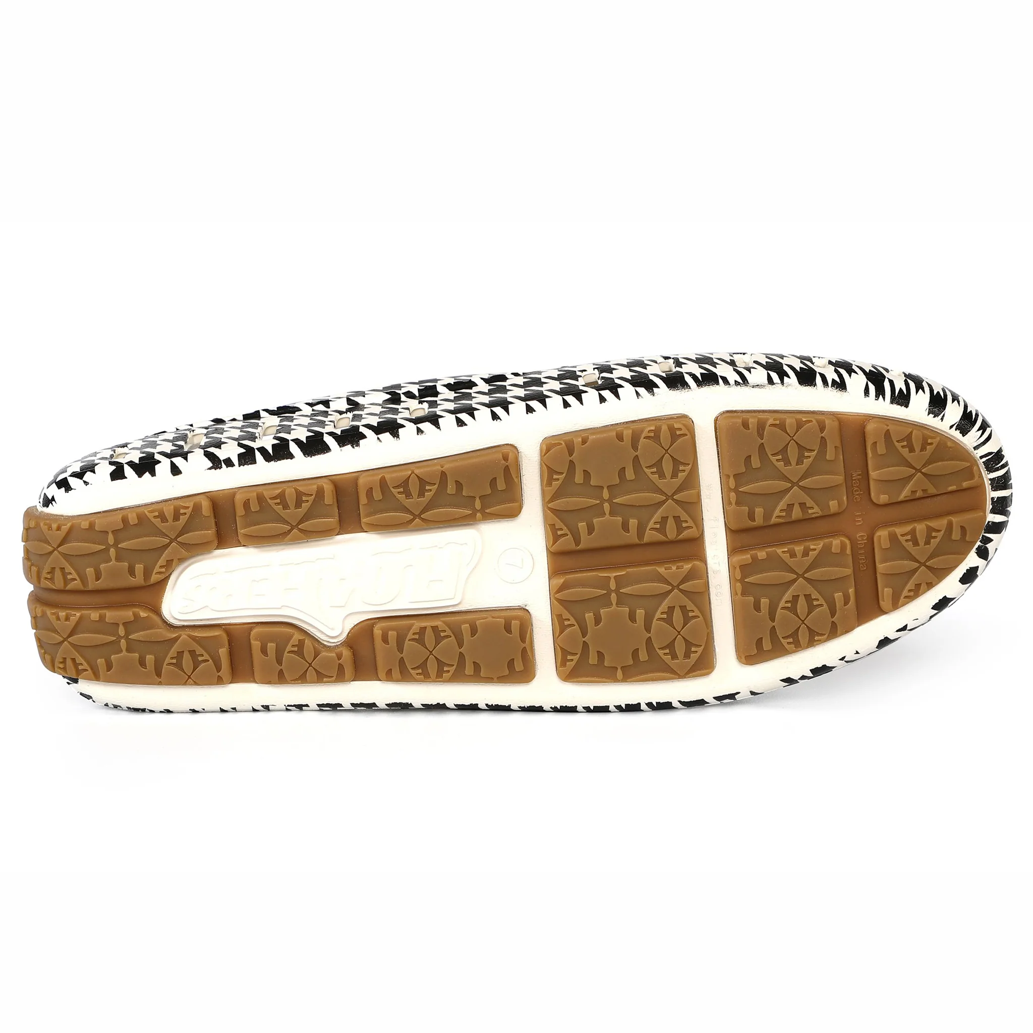 Women's Posh Black Cream Houndstooth Print Loafers - Image 8