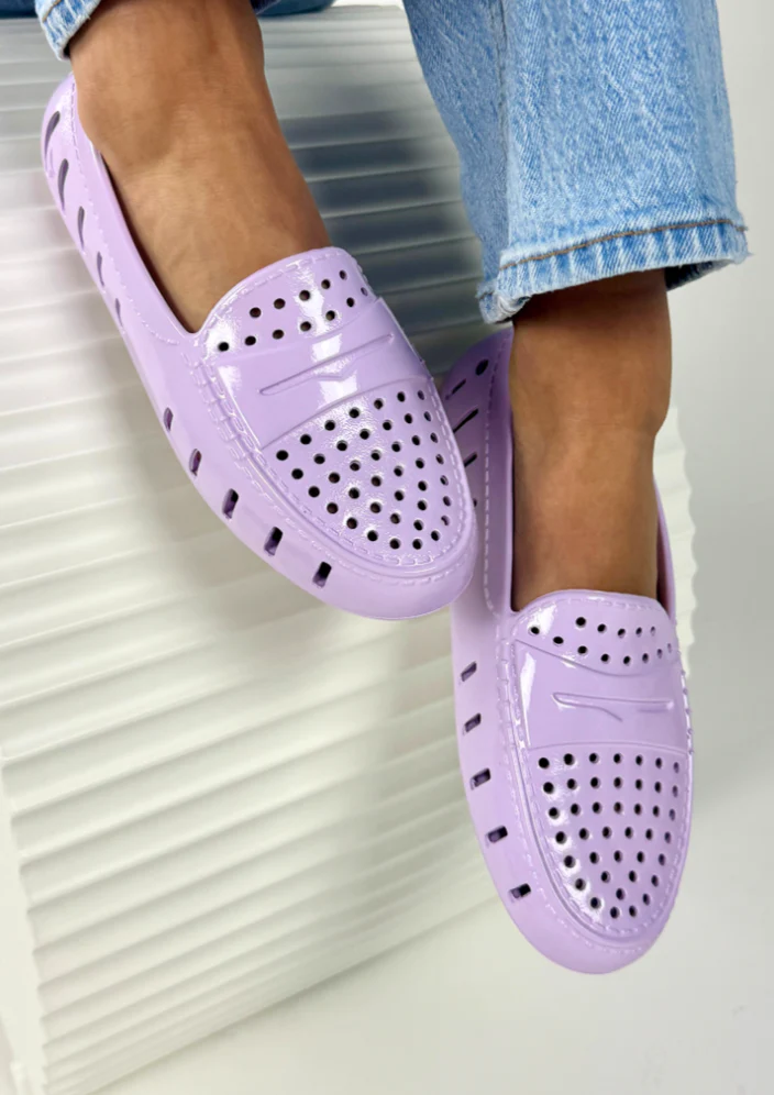 Women's Posh Blue Dusty Pink Lilac Patent Loafers - Image 3