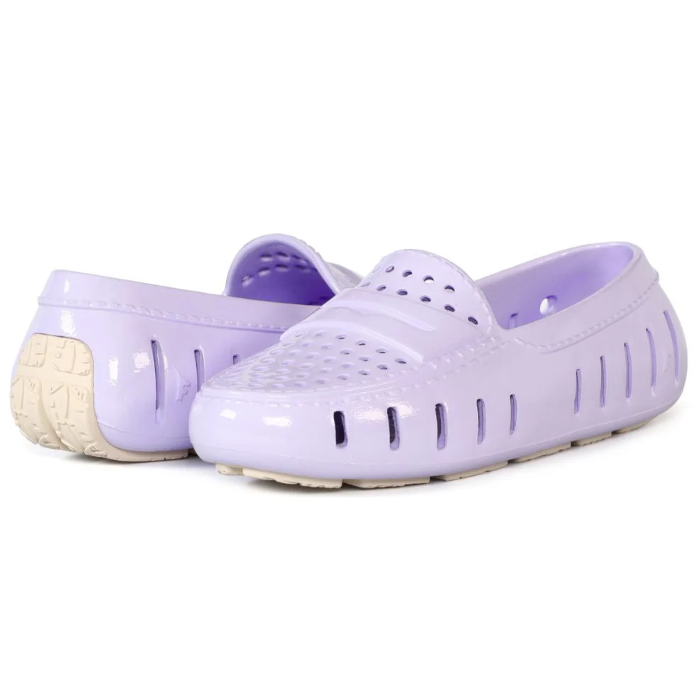 Women's Posh Blue Dusty Pink Lilac Patent Loafers - Image 4
