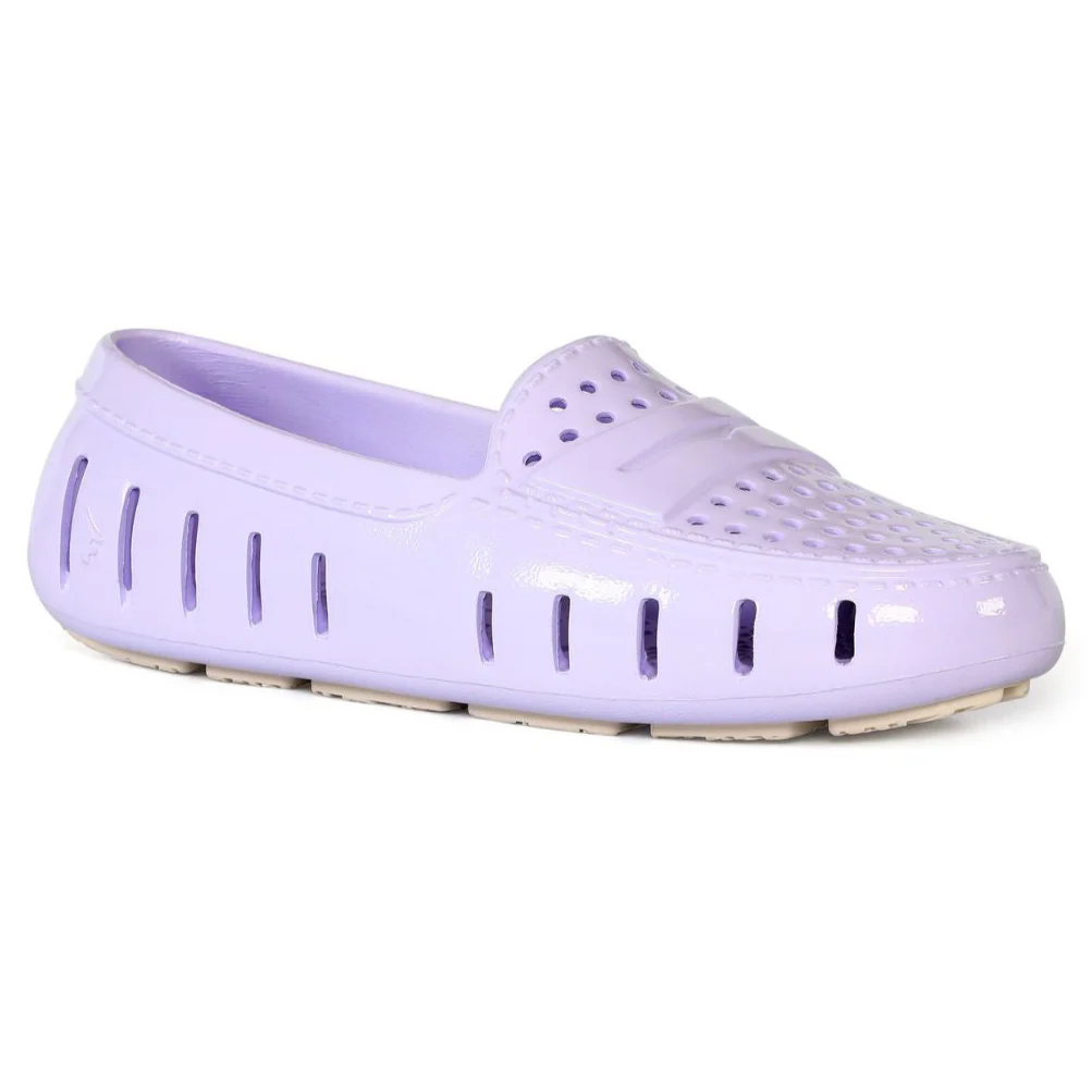 Women's Posh Blue Dusty Pink Lilac Patent Loafers - Image 5