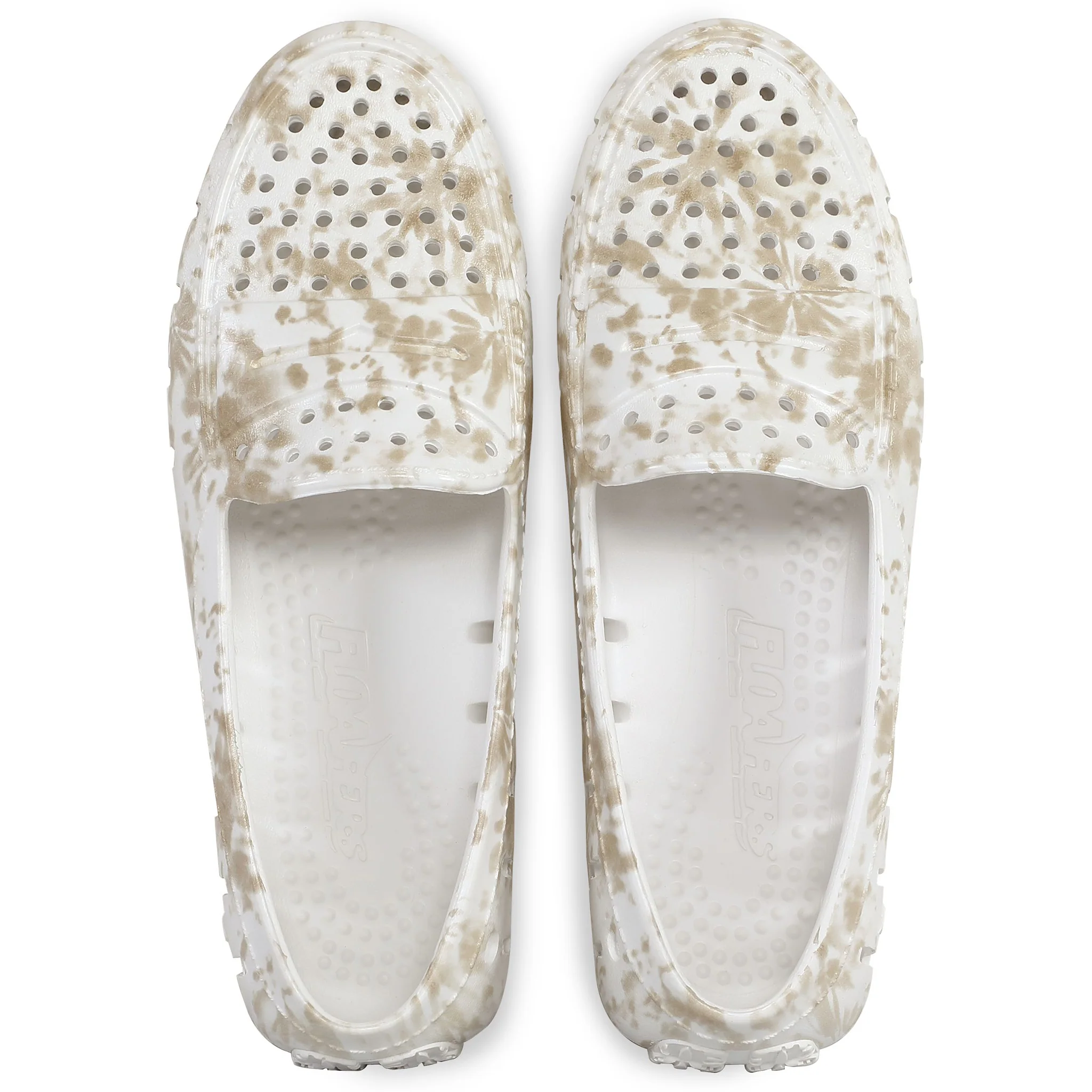 Women's Posh Tan Tie Dye Print Bright White Loafers - Image 2
