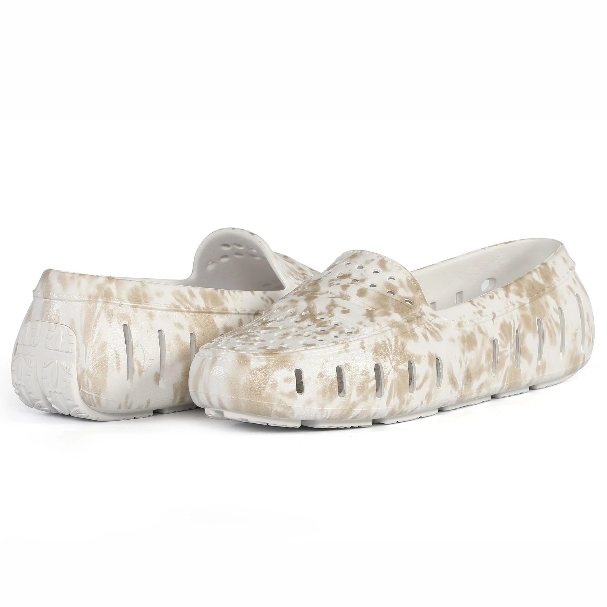 Women's Posh Tan Tie Dye Print Bright White Loafers - Image 3