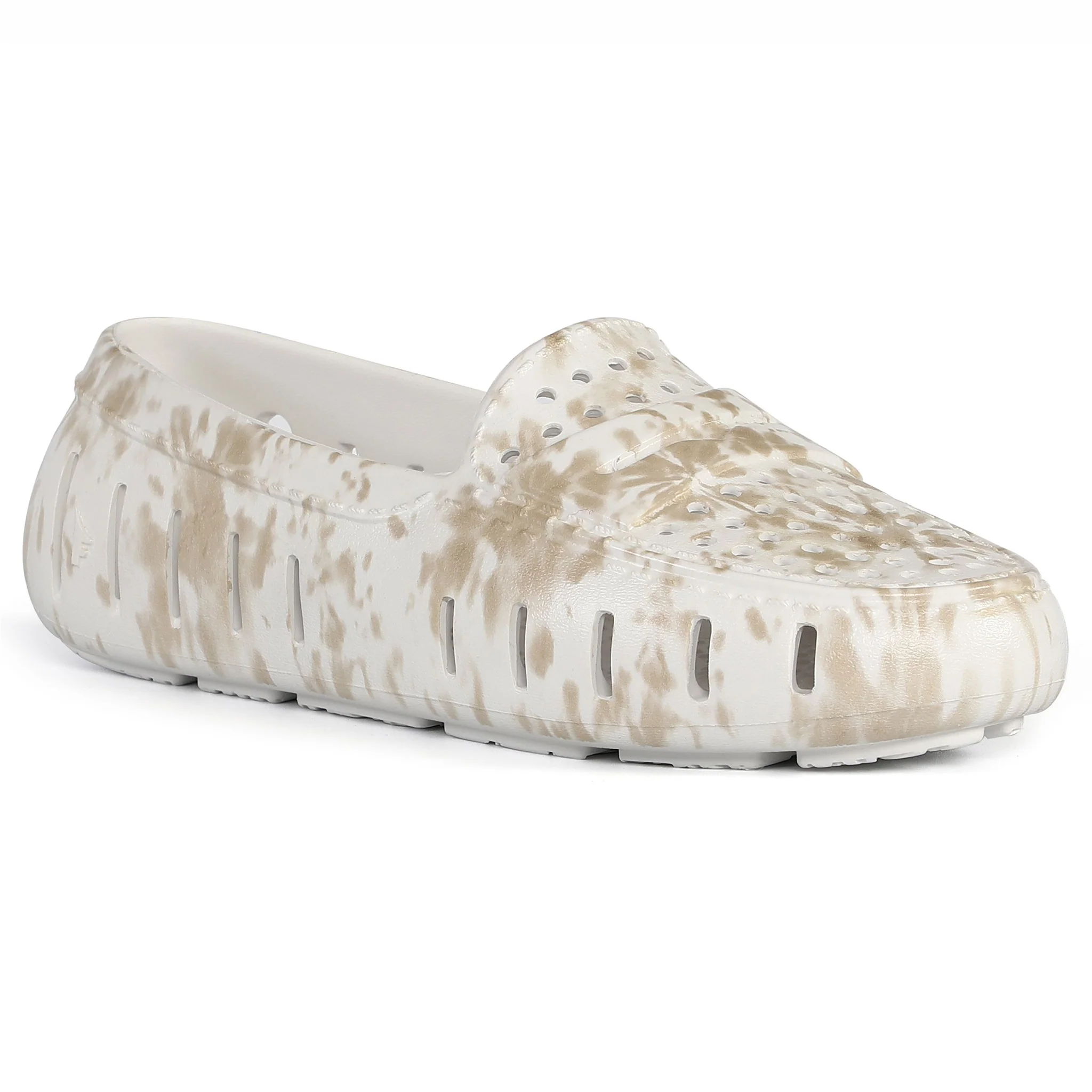 Women's Posh Tan Tie Dye Print Bright White Loafers - Image 4