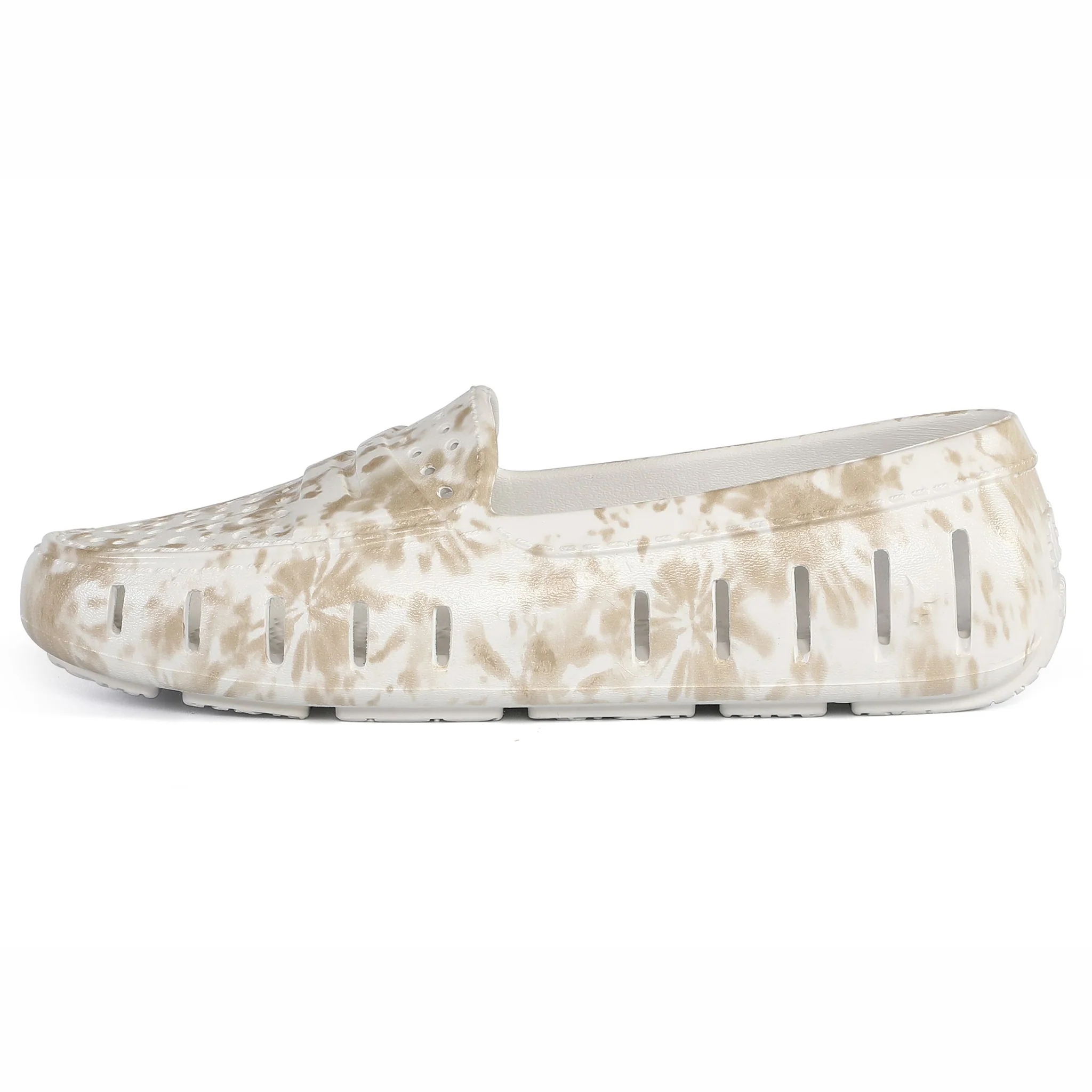 Women's Posh Tan Tie Dye Print Bright White Loafers - Image 5