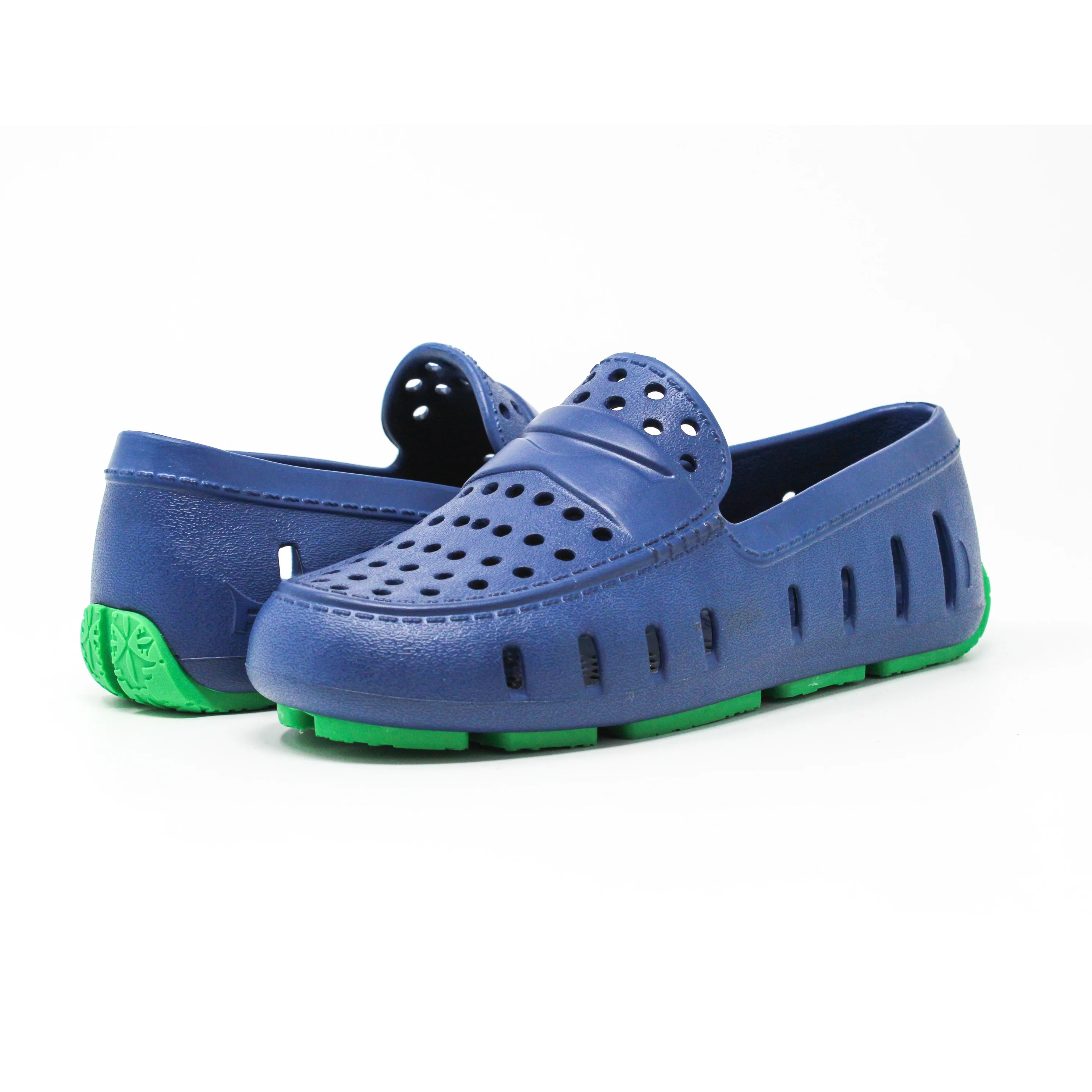 Kids Prodigy Navy Peony Turf Green Loafers - Image 4