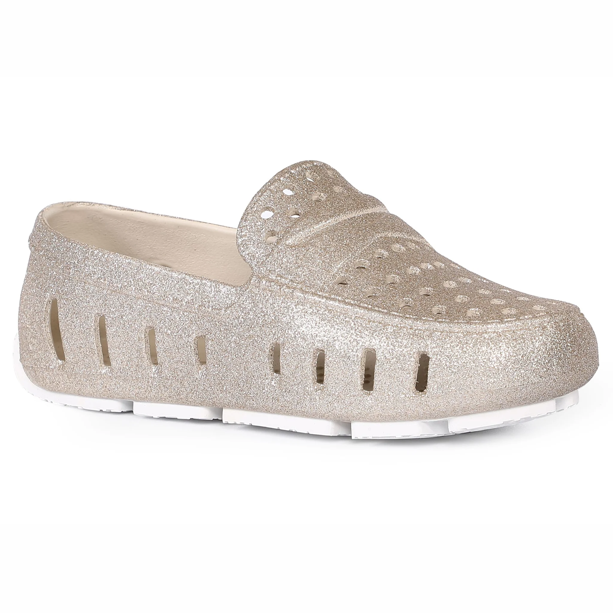 Kids Prodigy Gold Sparkle Bright White Loafers - Image 4