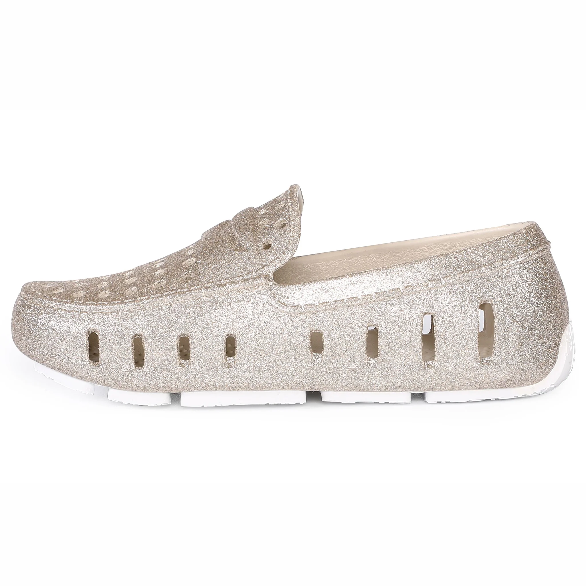Kids Prodigy Gold Sparkle Bright White Loafers - Image 5