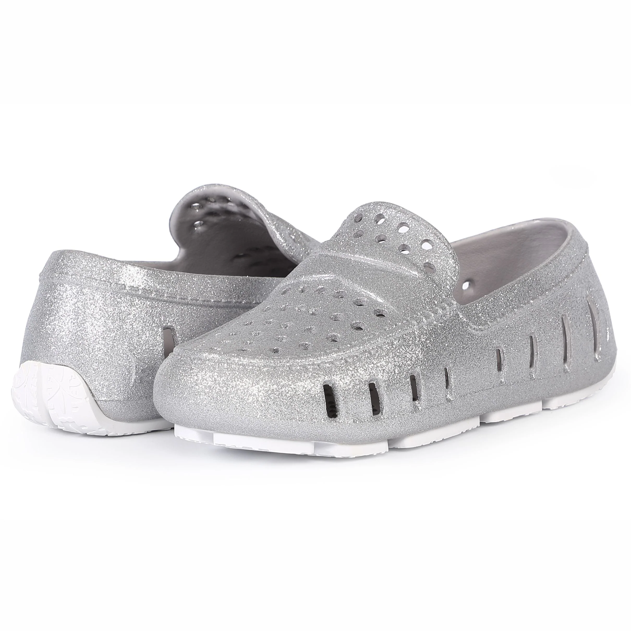 Kids Prodigy Silver Sparkle Bright White Loafers - Image 3