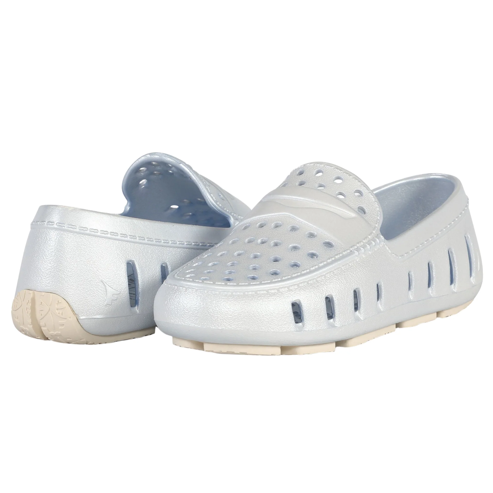 Kids Prodigy Blue Cream Metallic Loafers - Image 3