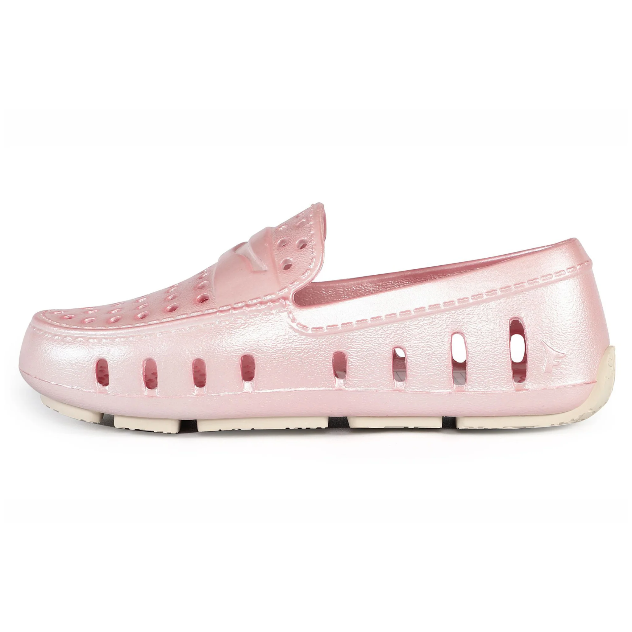 Kids Prodigy Pink Metallic Loafers Cream Sole - Image 5