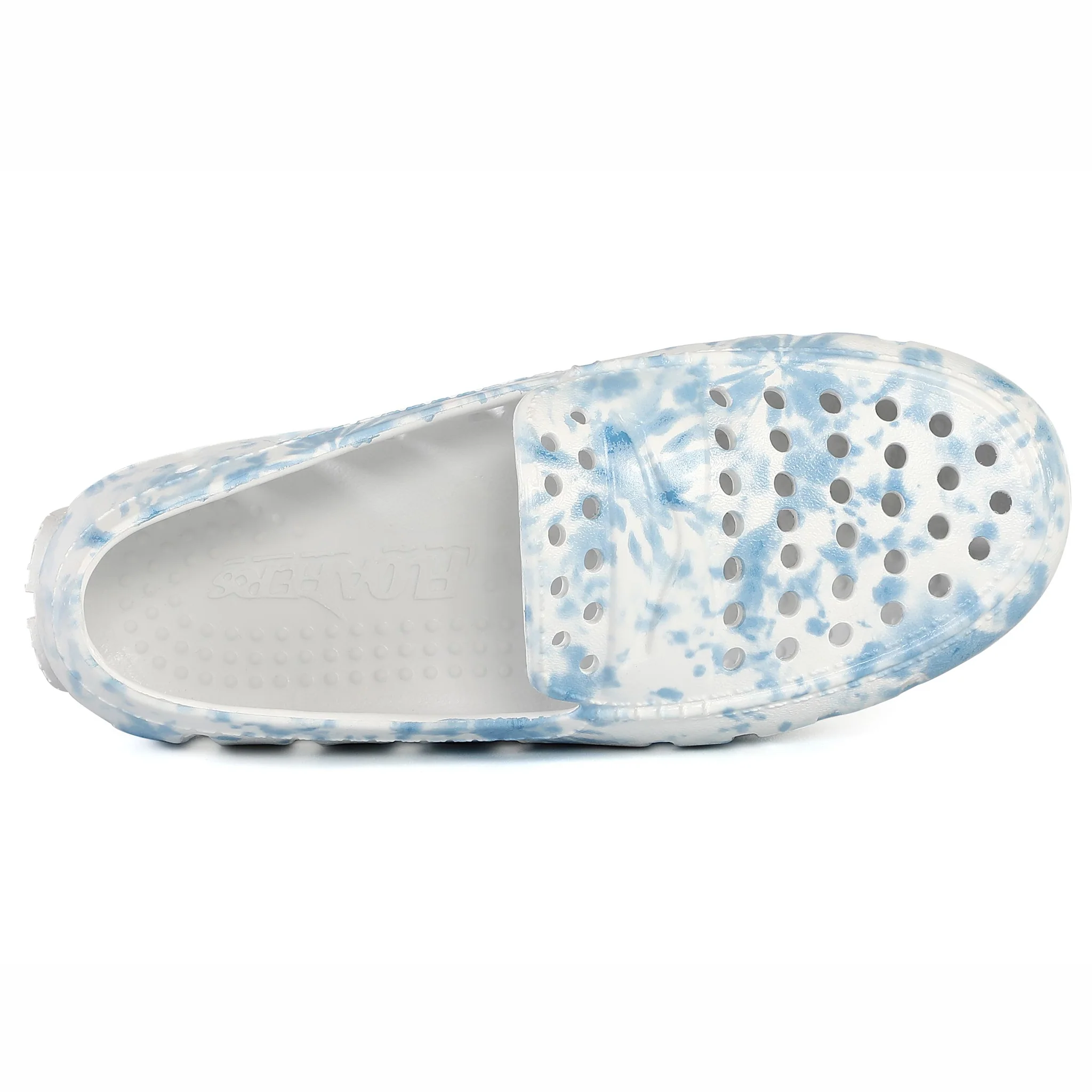 Kids Prodigy Blue Tie Dye Print Bright White Loafers - Image 6
