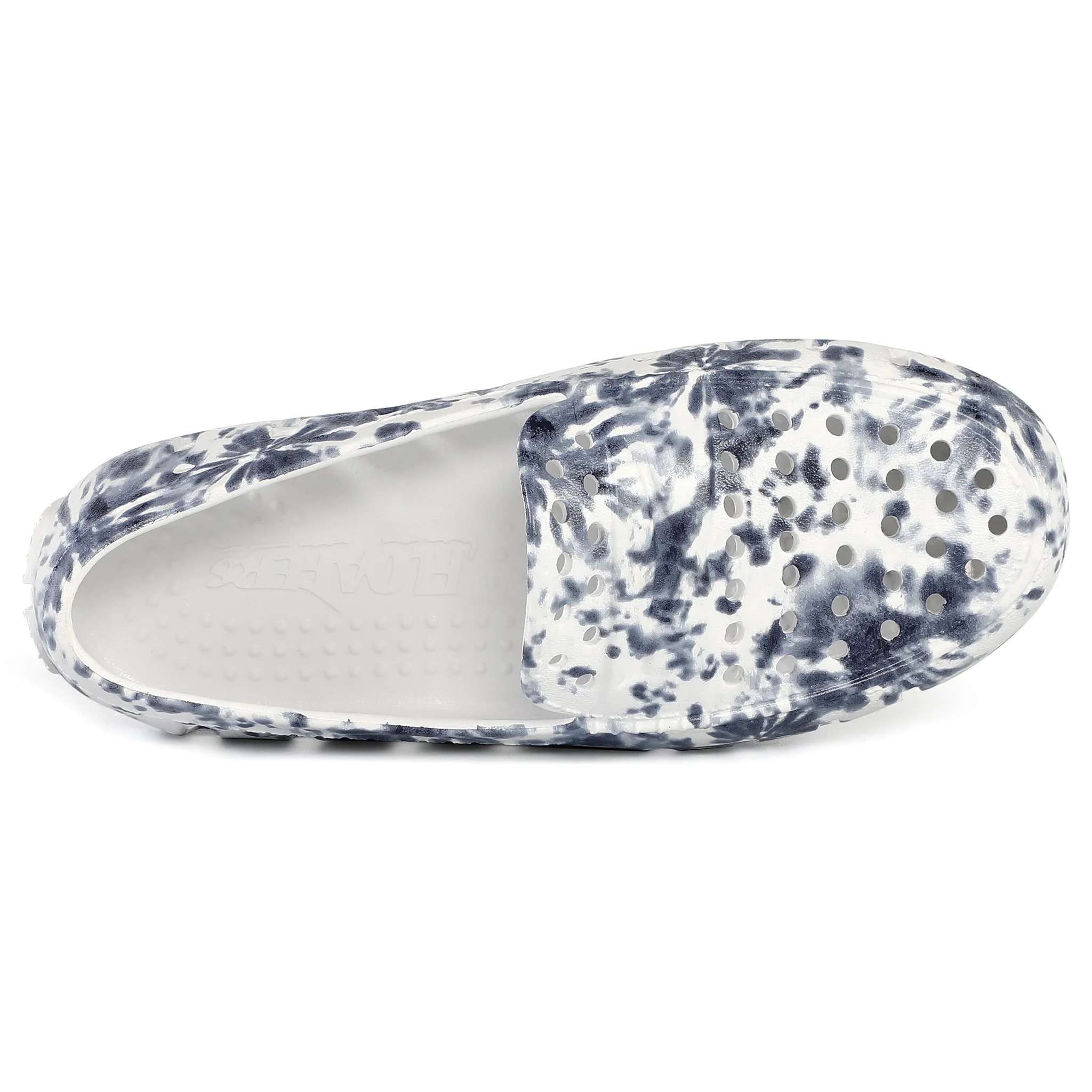 Kids Prodigy Navy Tie Dye Print Bright White Loafers - Image 6