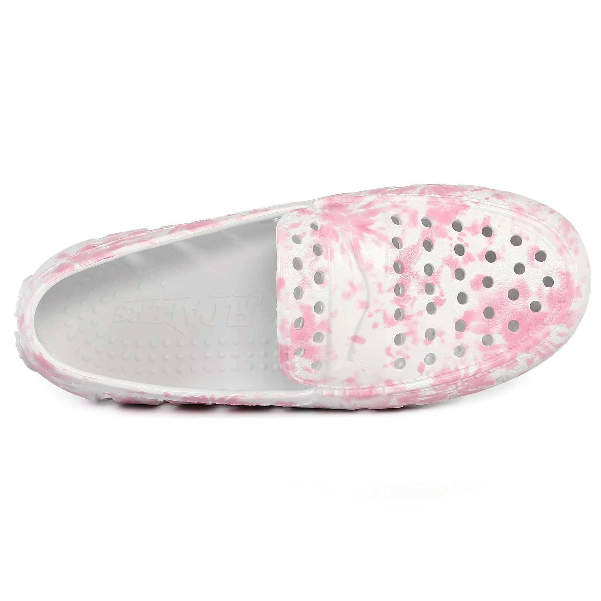 Kids Prodigy Pink Tie Dye Print Bright White Loafers - Image 4