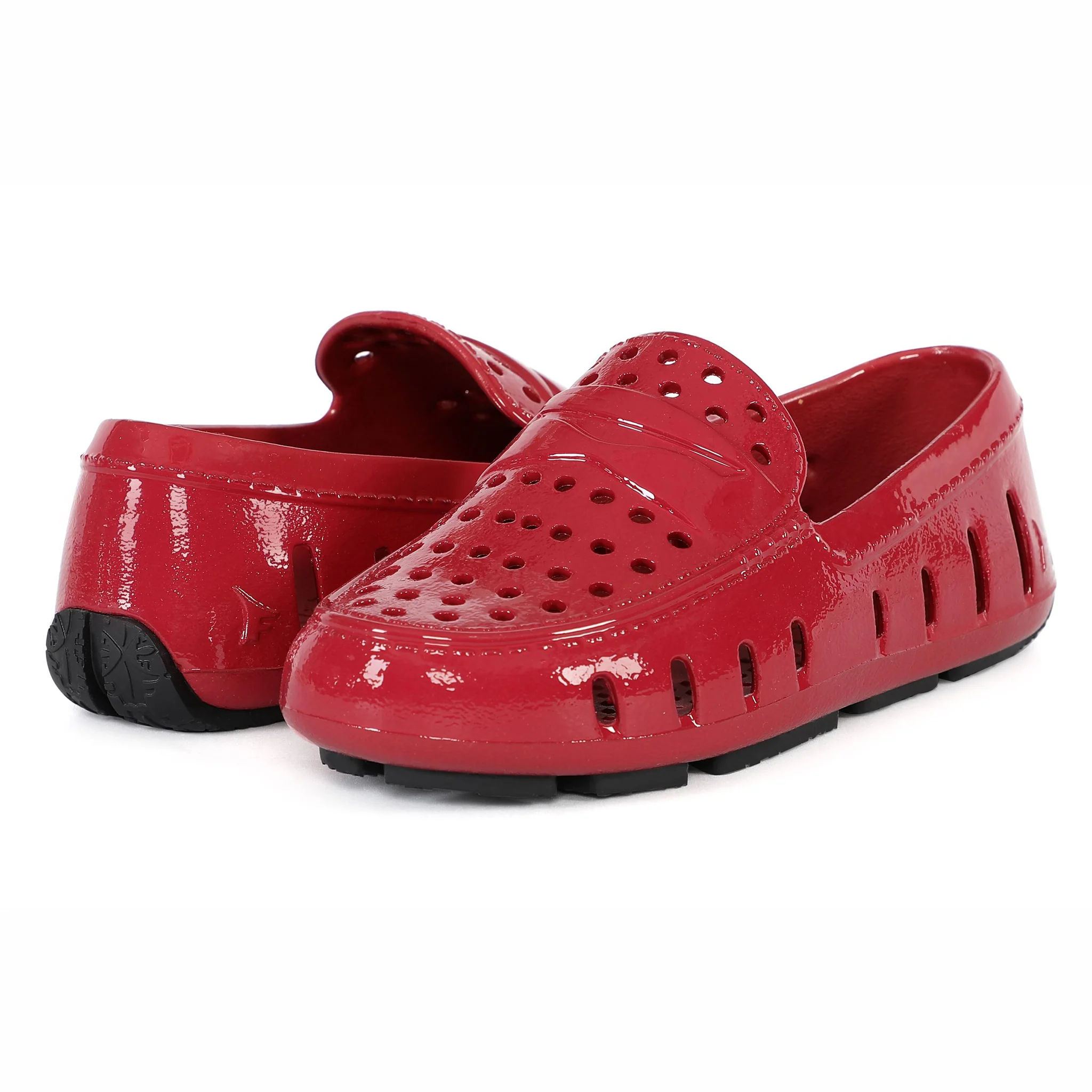 Kids Prodigy Red Black Patent Loafers - Image 3