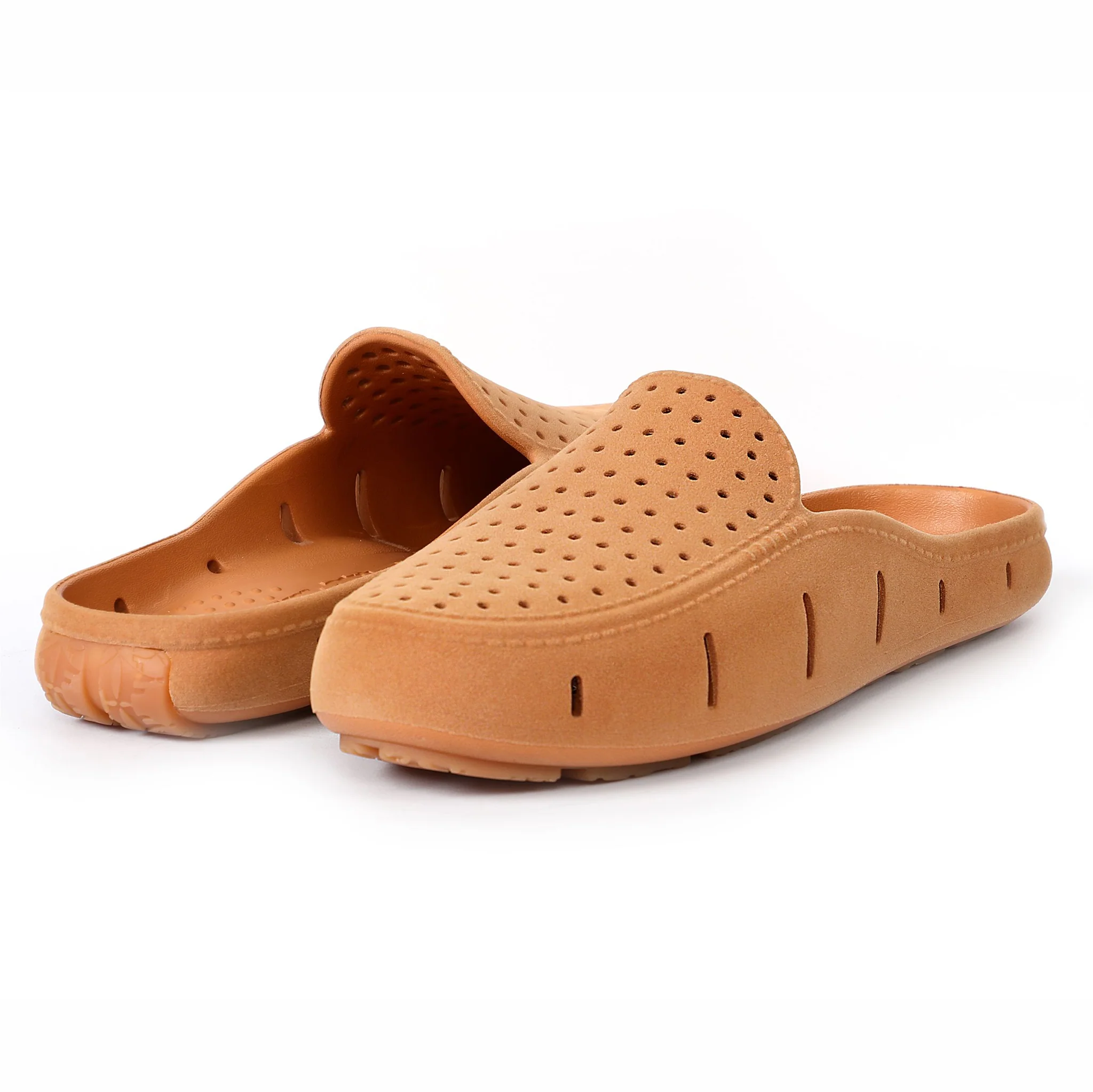 COGNAC VEGAN SUEDE MENS SUNSET SLIDE - FINAL SALE - Image 3