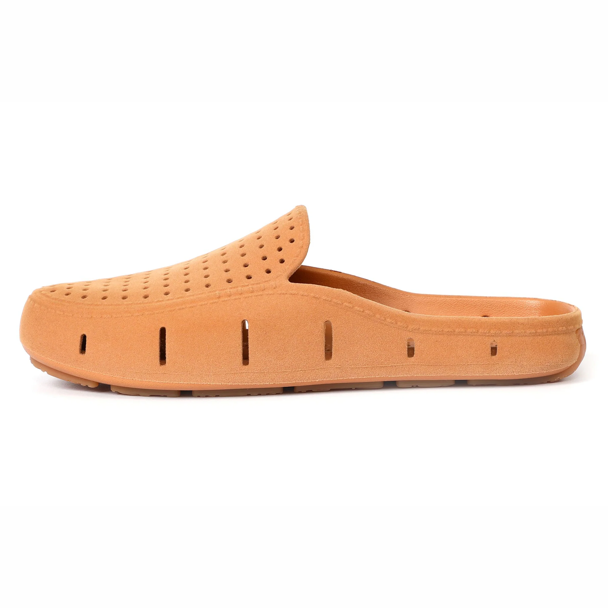COGNAC VEGAN SUEDE MENS SUNSET SLIDE - FINAL SALE - Image 5