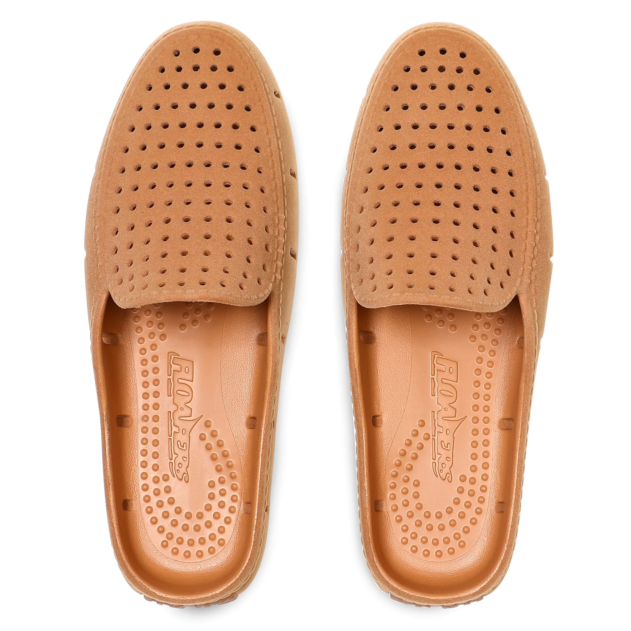 COGNAC VEGAN SUEDE MENS SUNSET SLIDE - FINAL SALE - Image 8